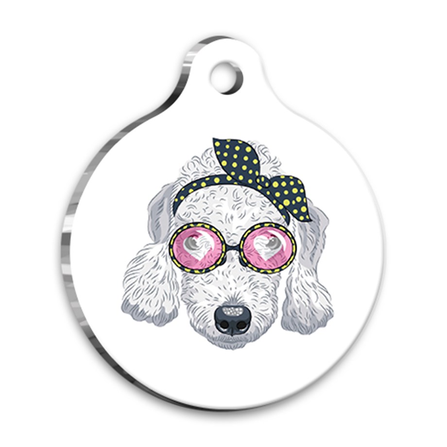 Design Bedlington Terrier Round Dog Tag