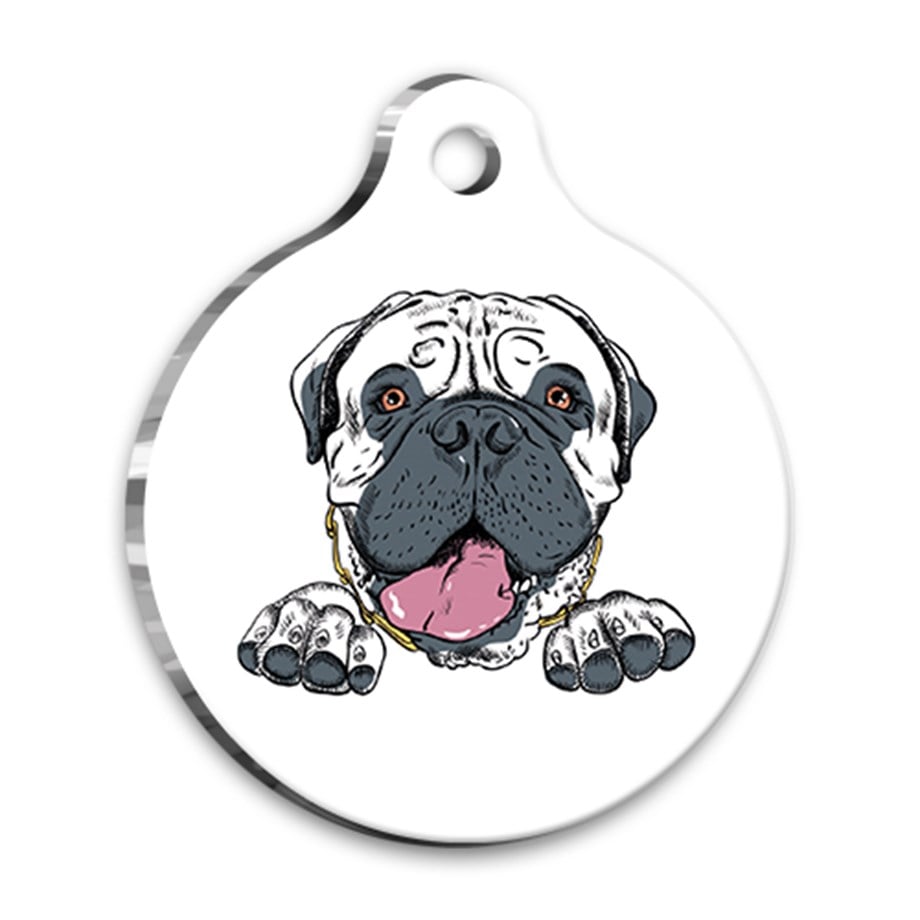 Design Bullmastiff Round Dog Tag