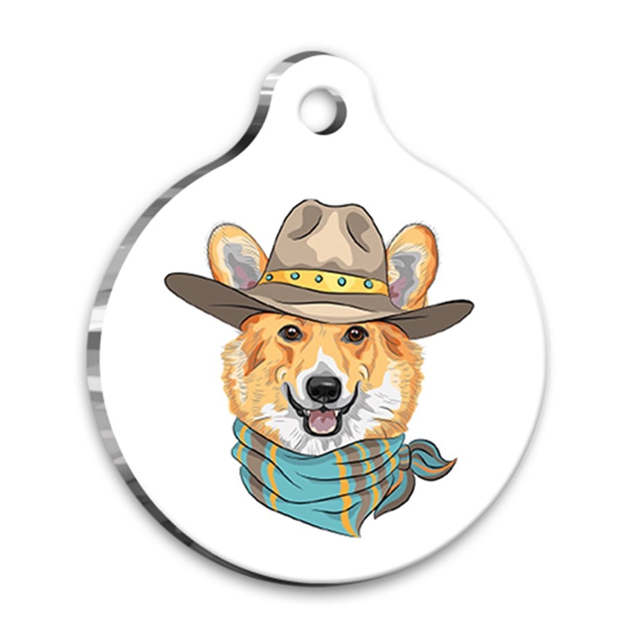 Design Cardigan Welsh Corgi Round Dog Tag