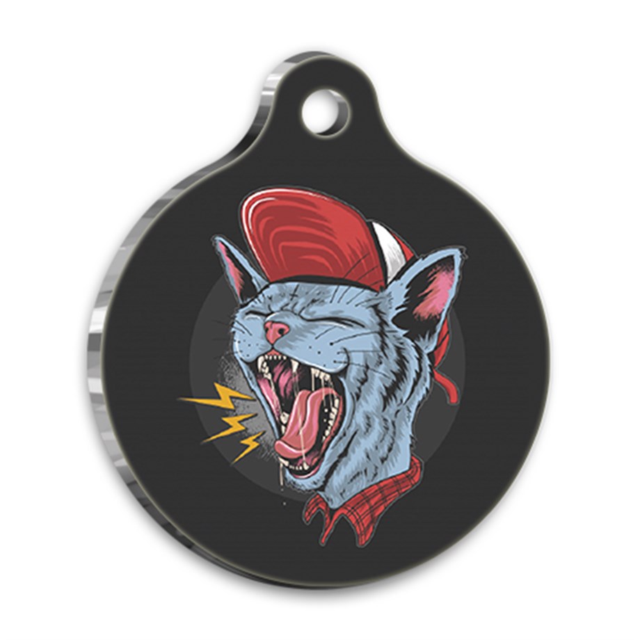 Design Rock Roll Round Cat Tag