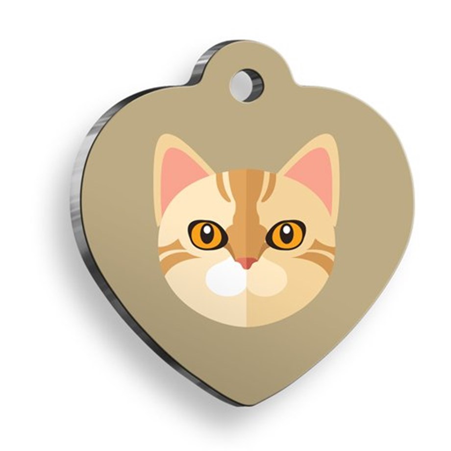 Tekir Heart -Shaped Cat Tag