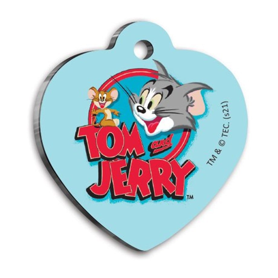 Tom & Jerry Heart Shaped Cat And Dog Tag
