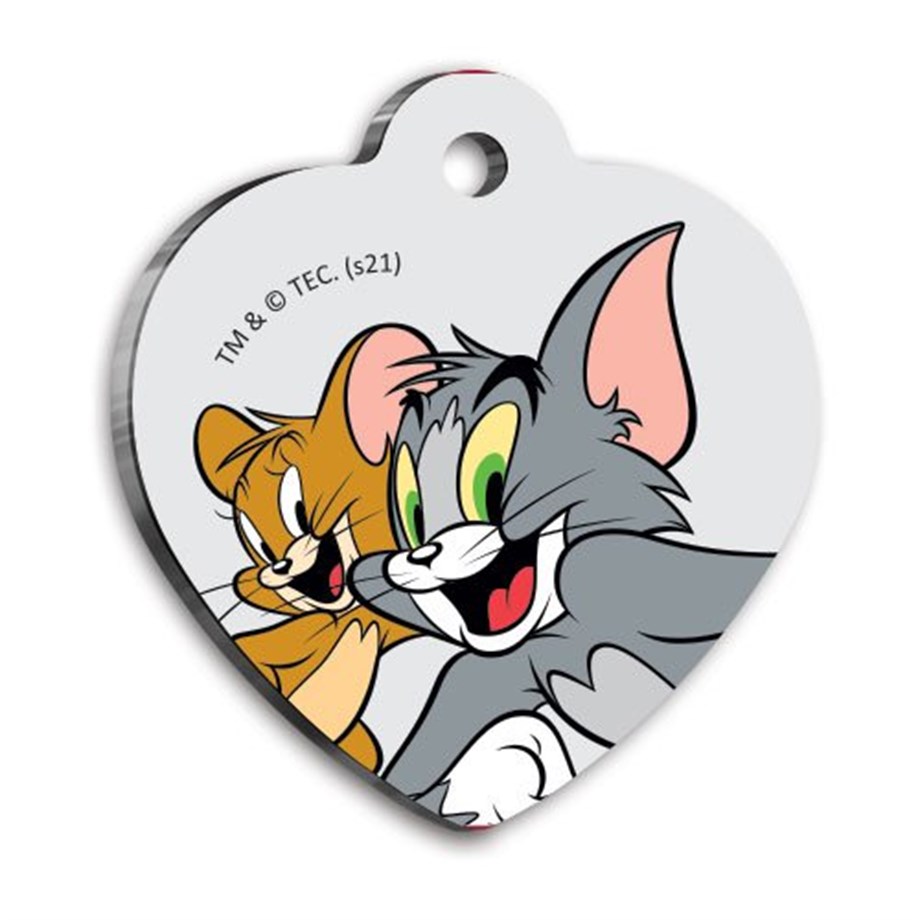 Tom & Jerry Heart Shaped Cat And Dog Tag