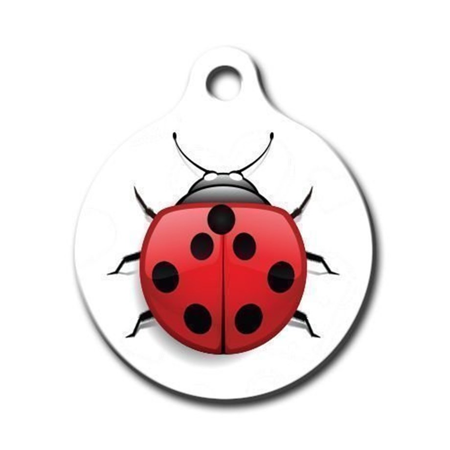 Ladybug Round Cat Dog Tag