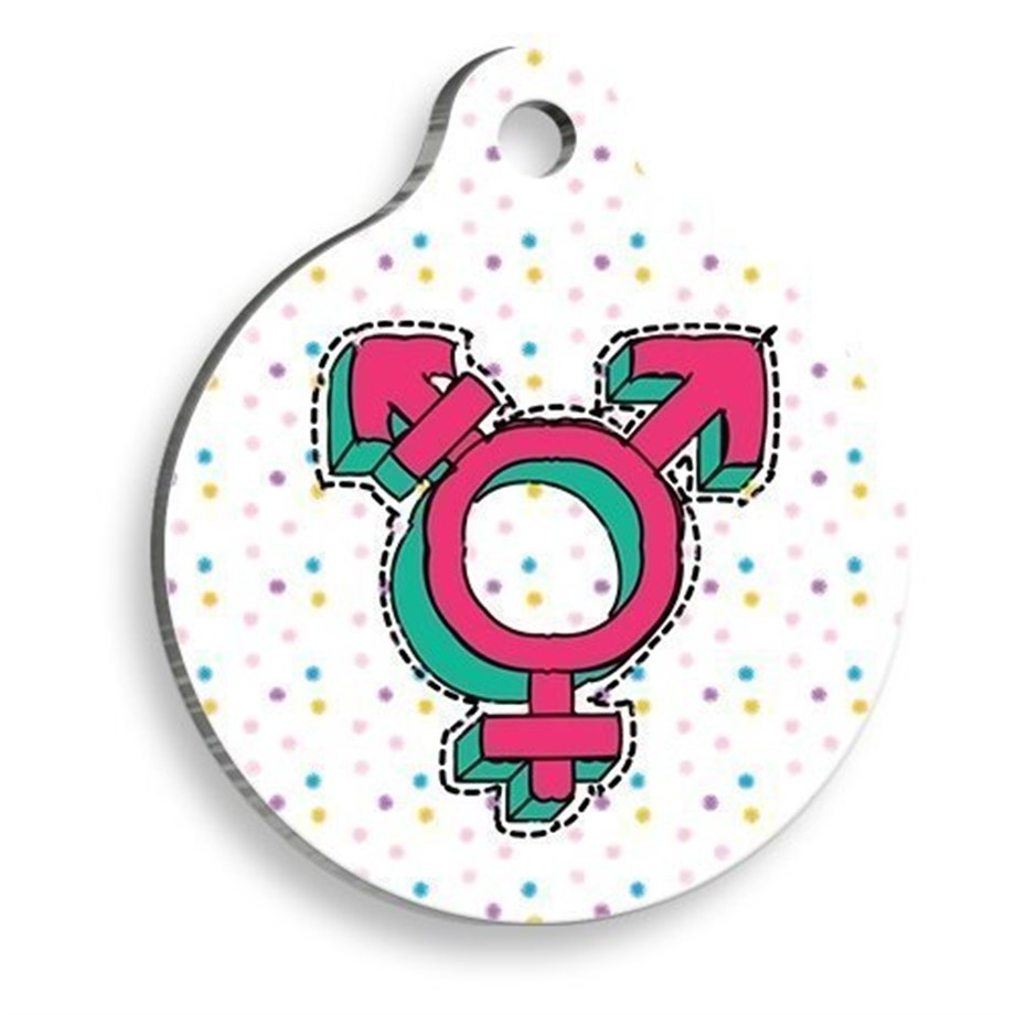 Unisex Round Cat And Dog Tag