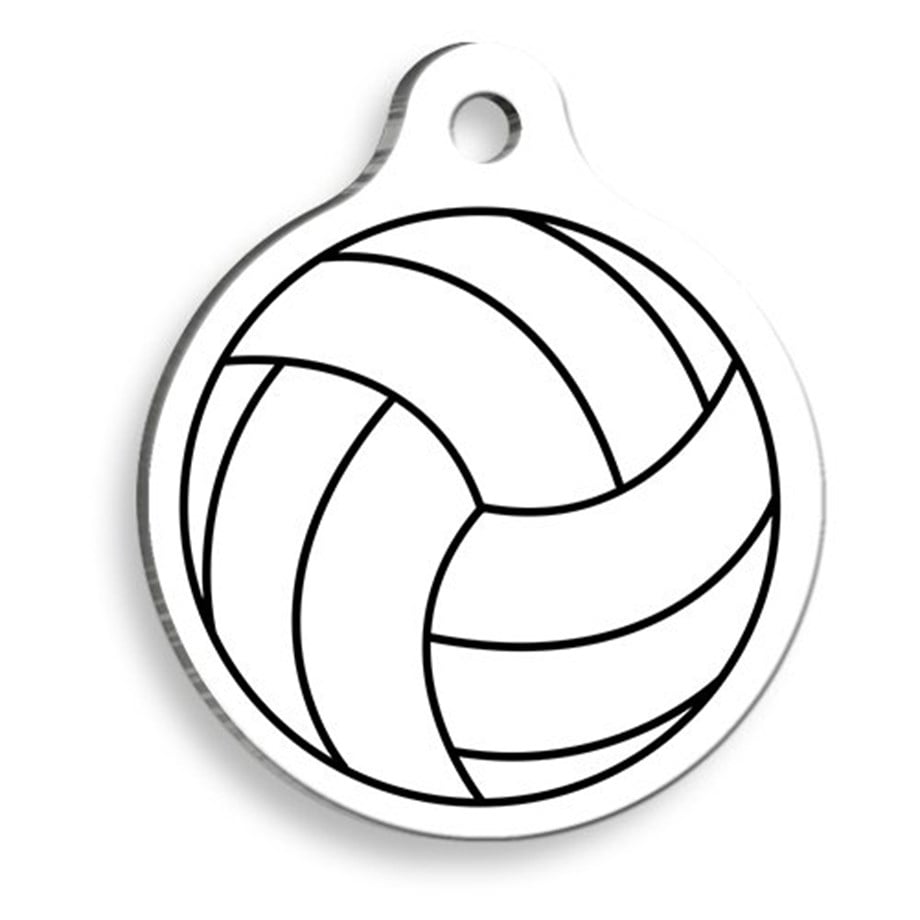 Volleyball Public White Round Cat And Dog Tag