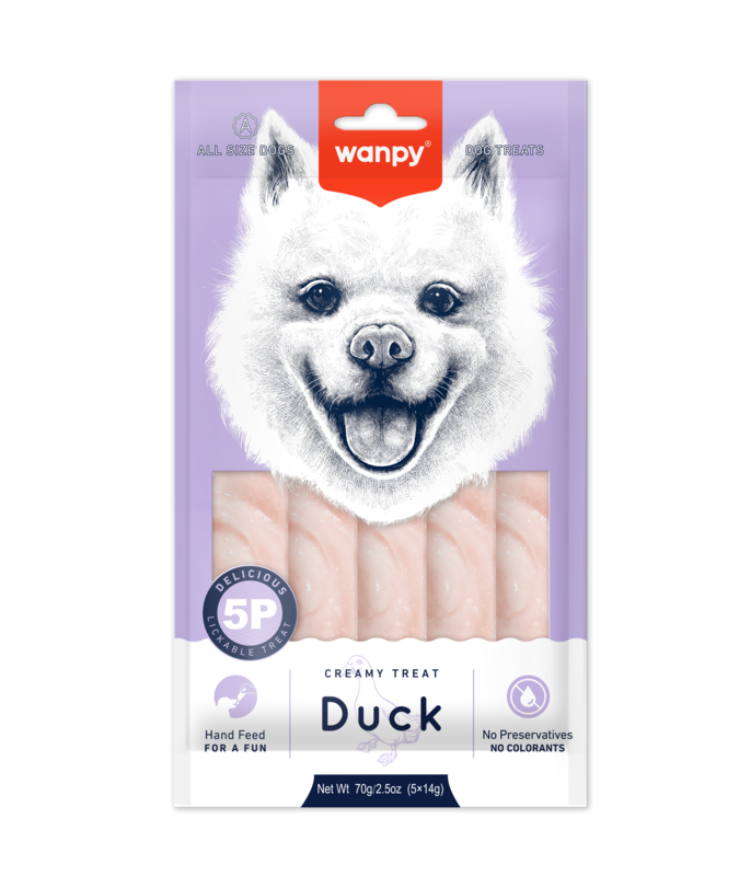 Wanpy Ördekli Krema Köpek Ödül Maması 14gr (5'li)