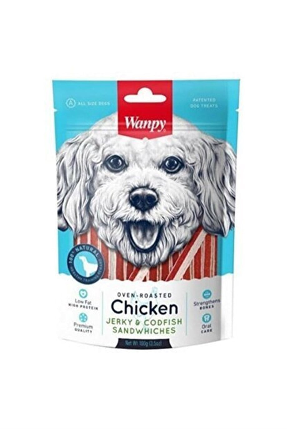 Wanpy Oven Roasted Chicken Corn Fish Sandwich 100Gr. Dog Award