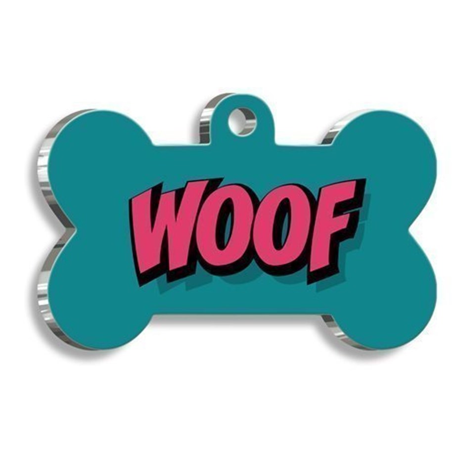 Woof Bone Shaped Dog Tag