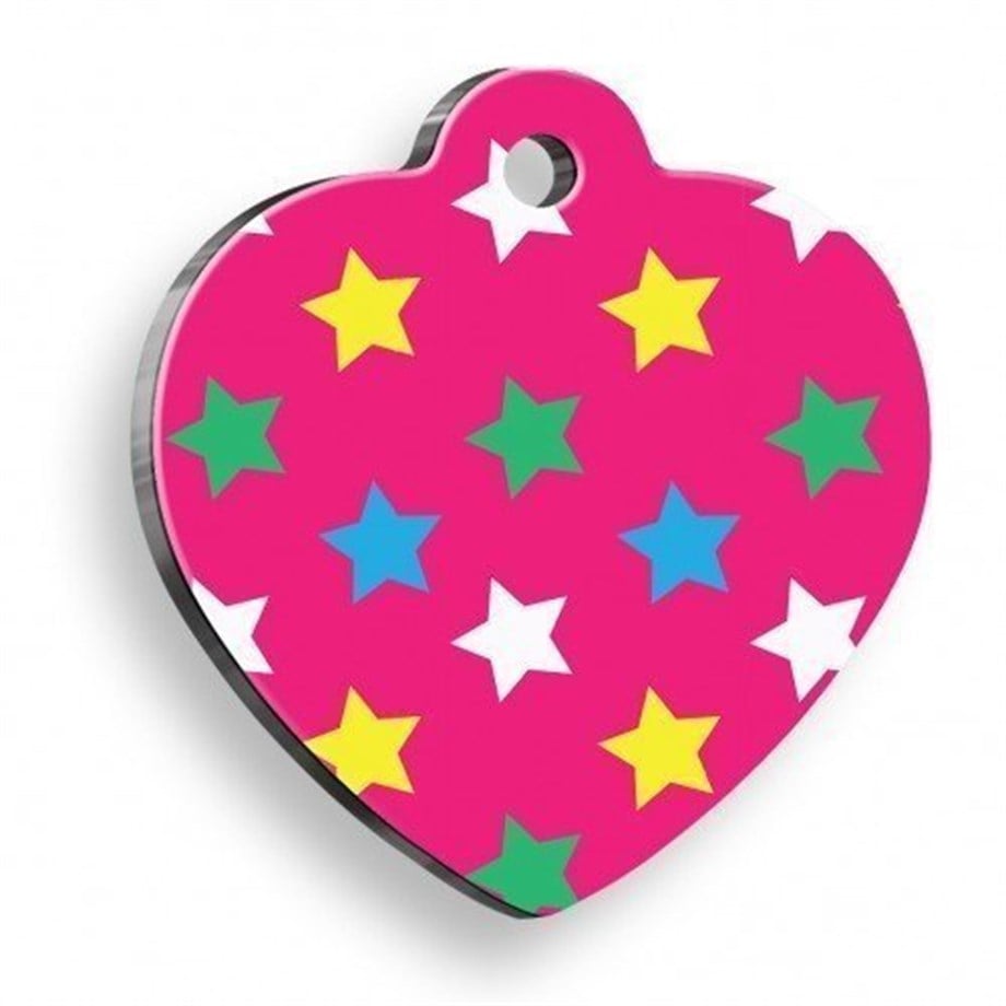 Stars Heart -Shaped Cat And Dog Tag
