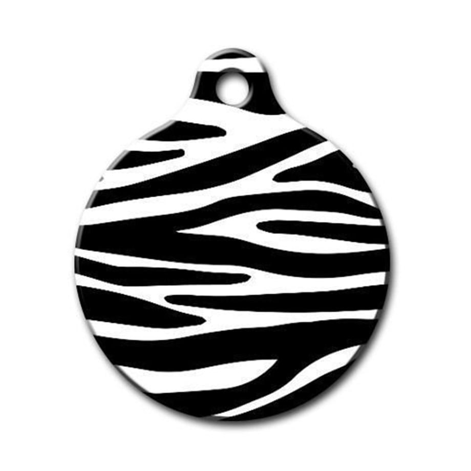 Zebra Patterned Round Cat Dog Tag