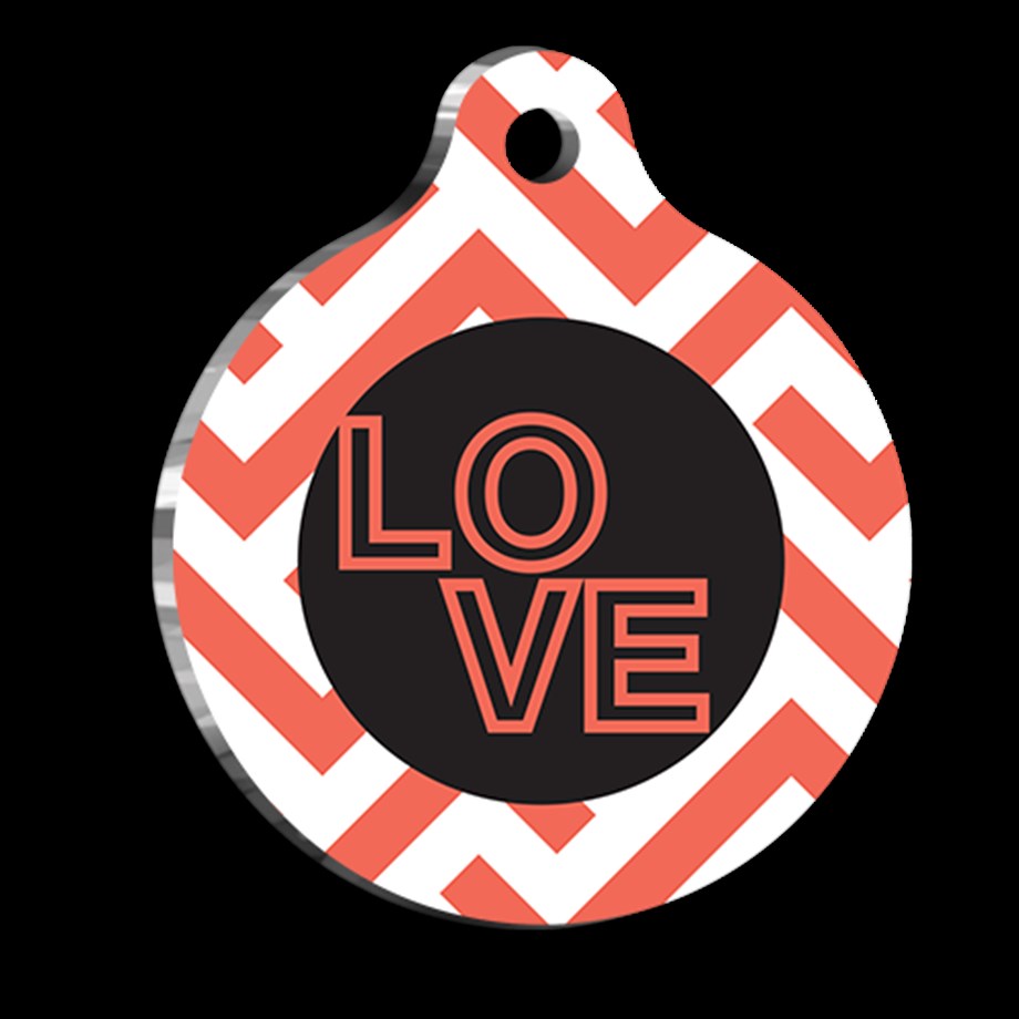 Zigzaklı Love Cat Dog Tag
