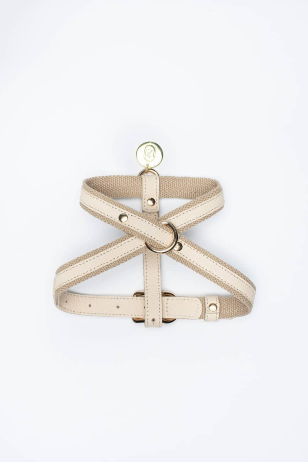Zoe Pet Atelier Cotton&Leather Cross Göğüs Tasması Bej