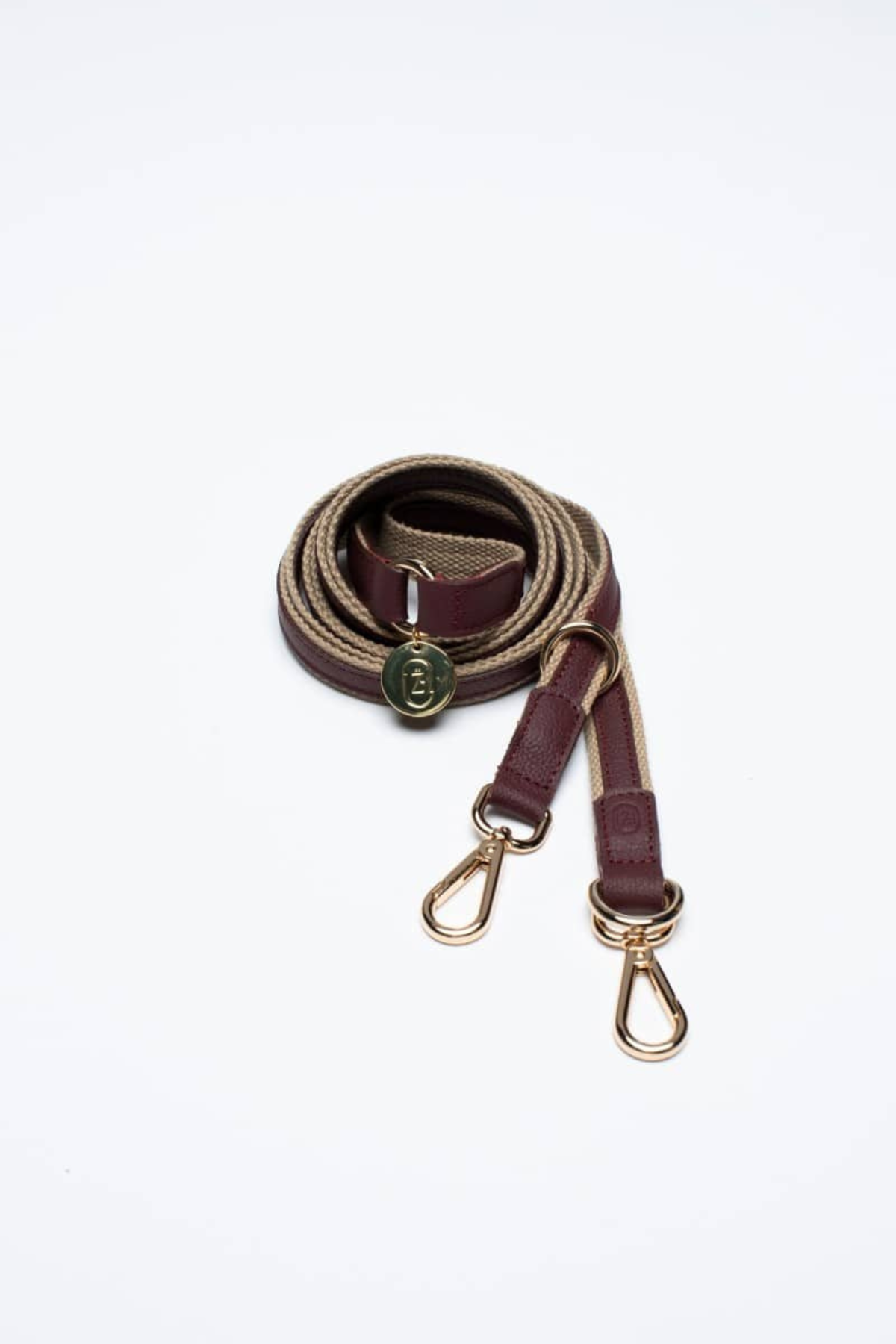 Zoe Pet Atelier Cotton&Leather Multi Leash Gezdirme Tasması Bordo 