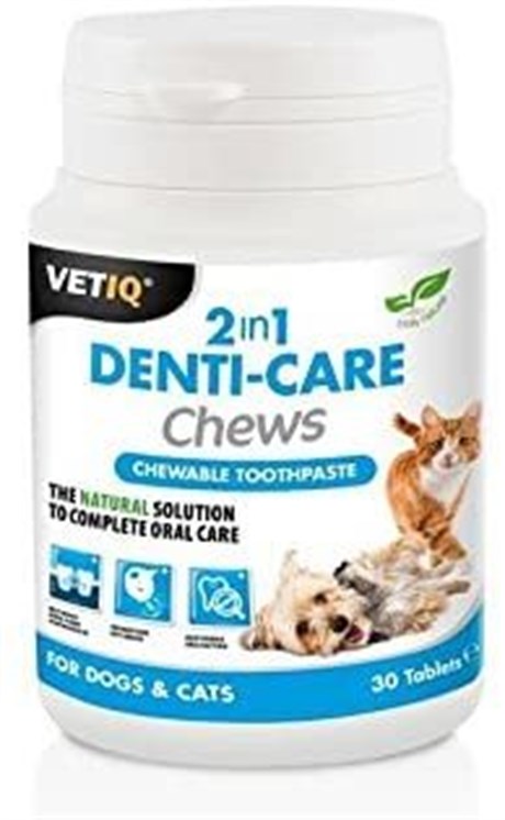 VetIQ 2in1 Denti Care Kedi Köpek Ağız Ve Diş Sağlığı Diş Plağı ve Tartar  Temizleyici Tablet (30 Tablet) - Ağız-Diş Sağlığı