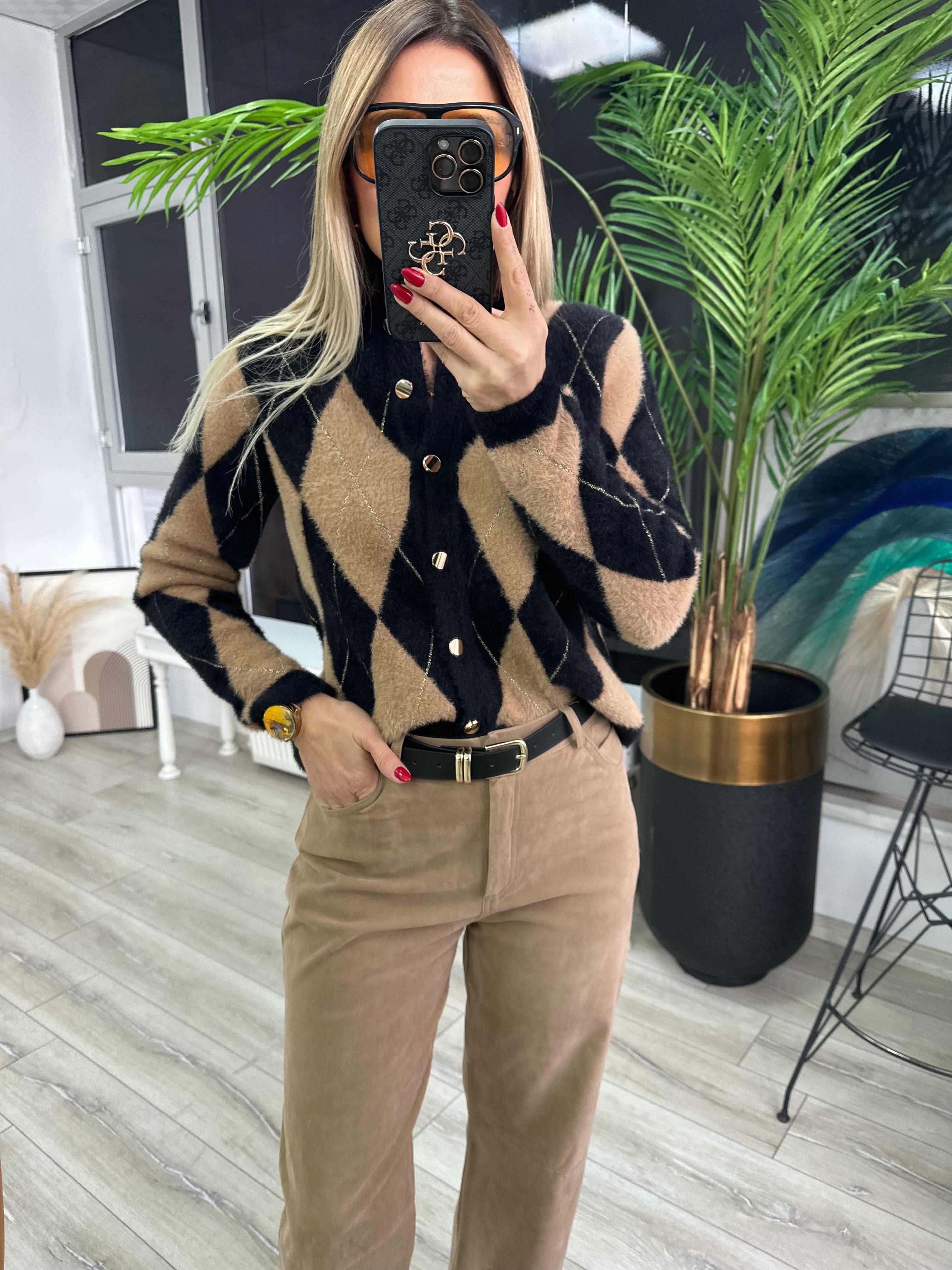 Baklava Desenli Hırka 