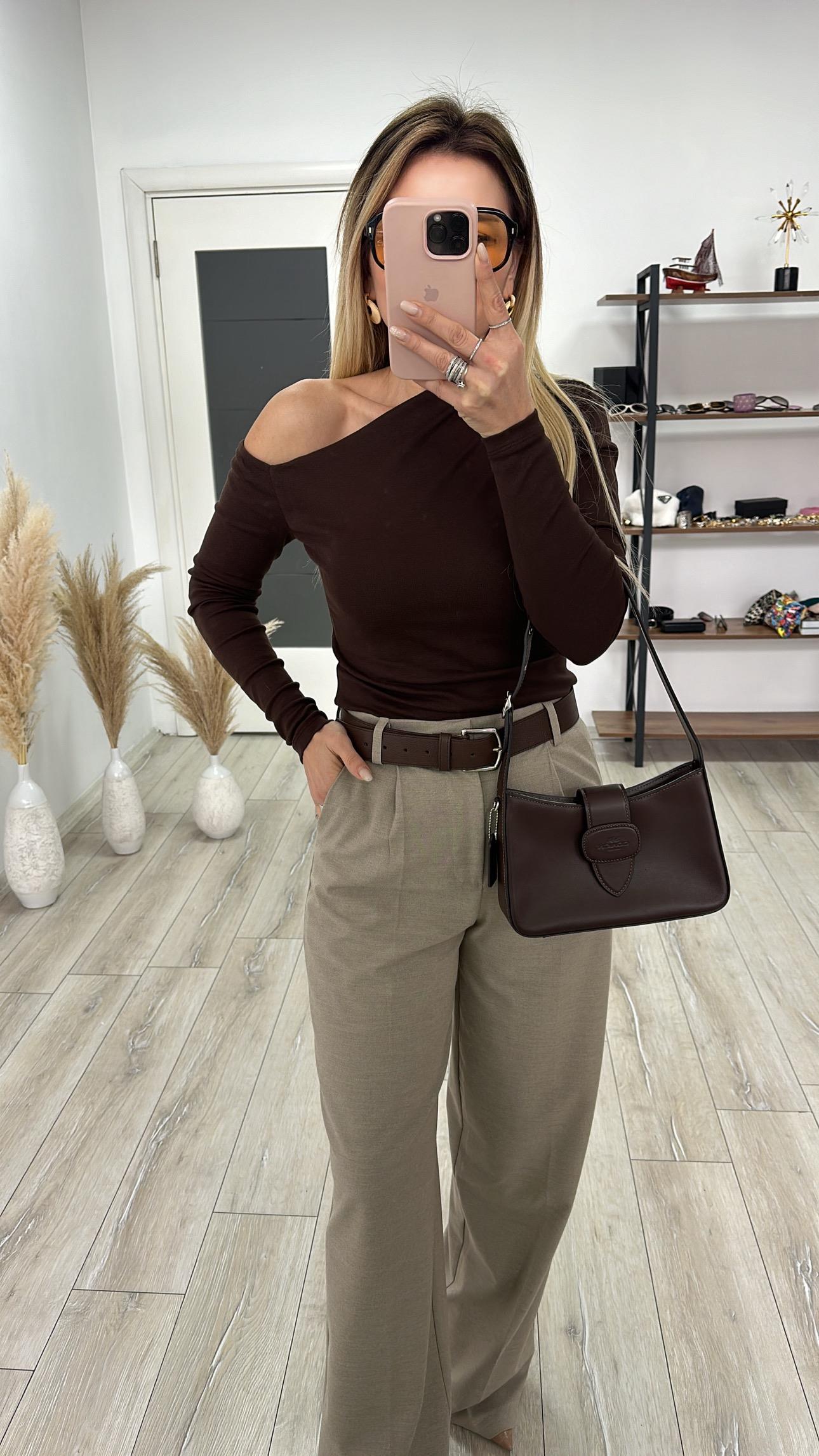 Bej Beli Lastikli  Palazzo Pantolon