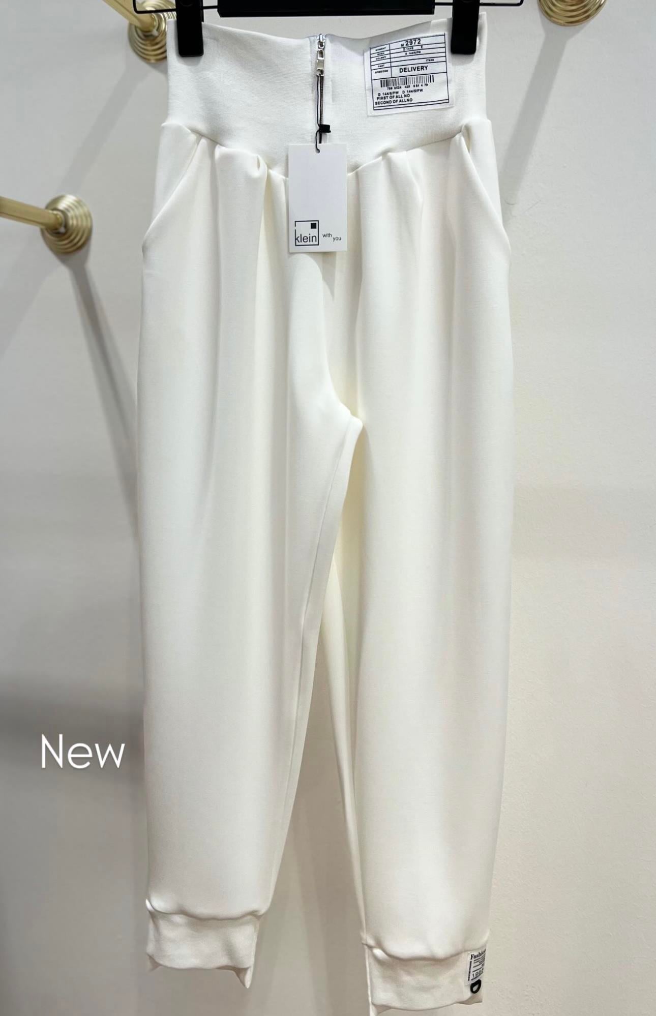 Beyaz Modal Kumaş Tasarım Pantolon