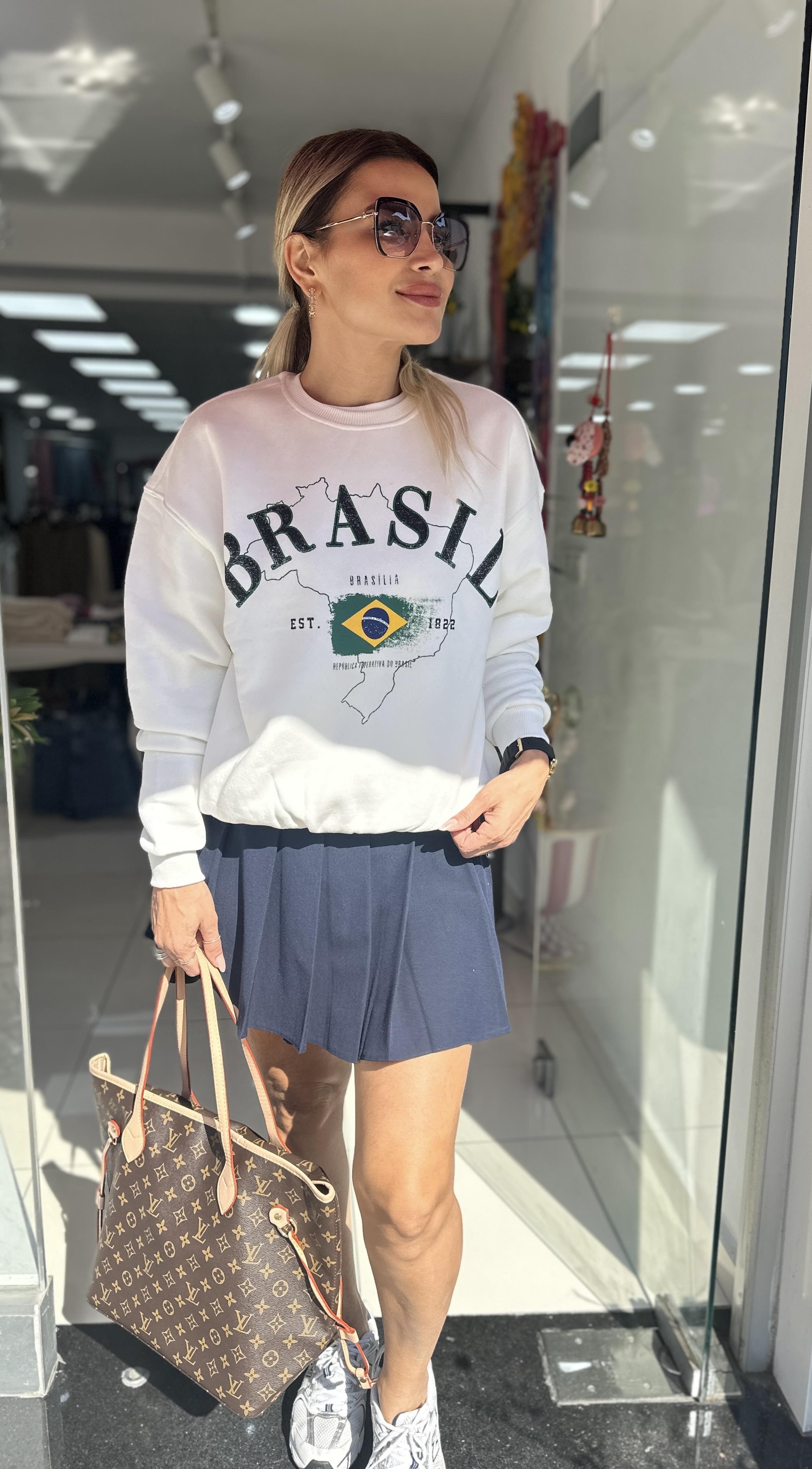 Beyaz Şardonlu Baskılı Sweat 
