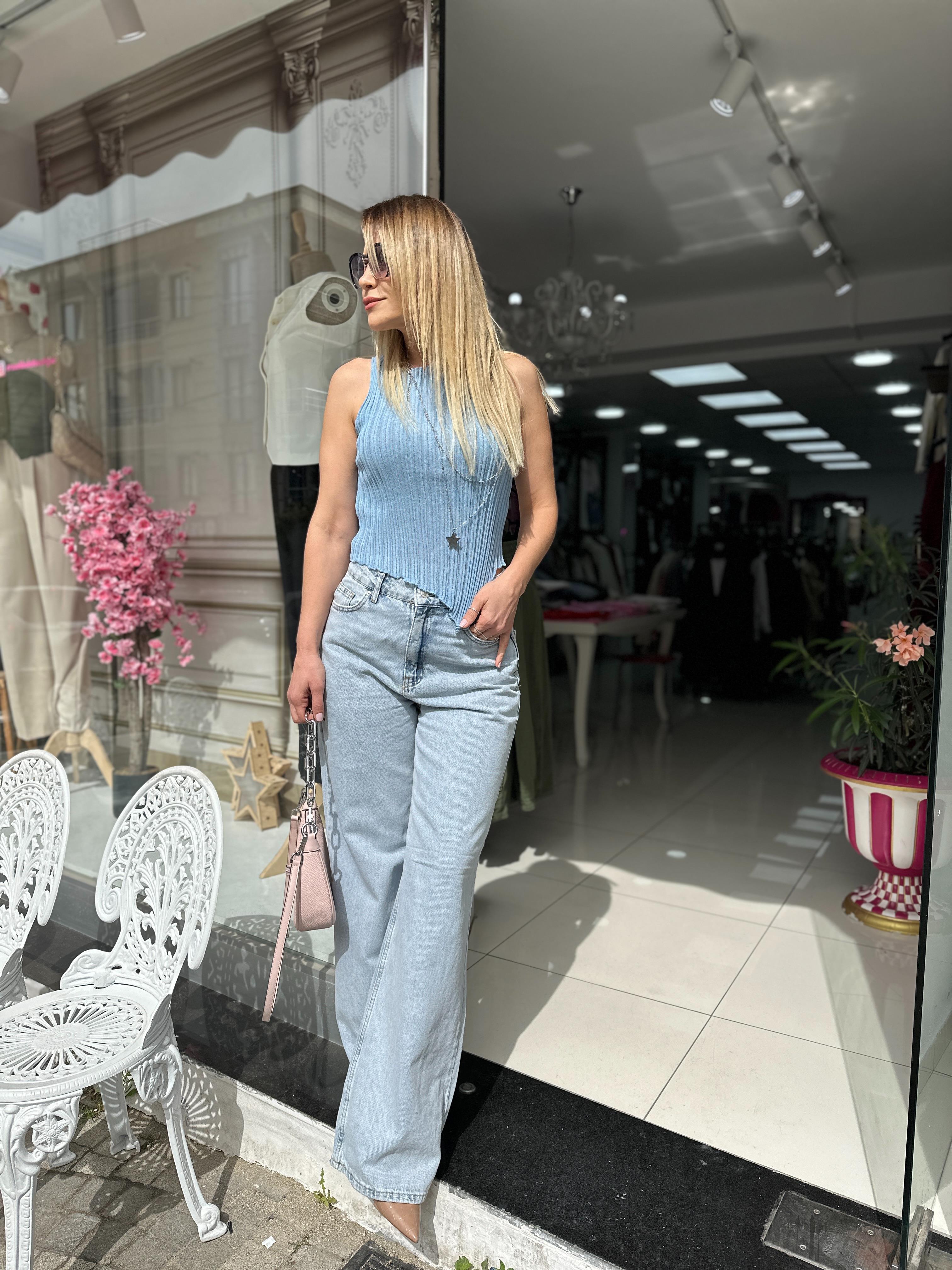 DLV Açık Mavi Bol Pantolon 