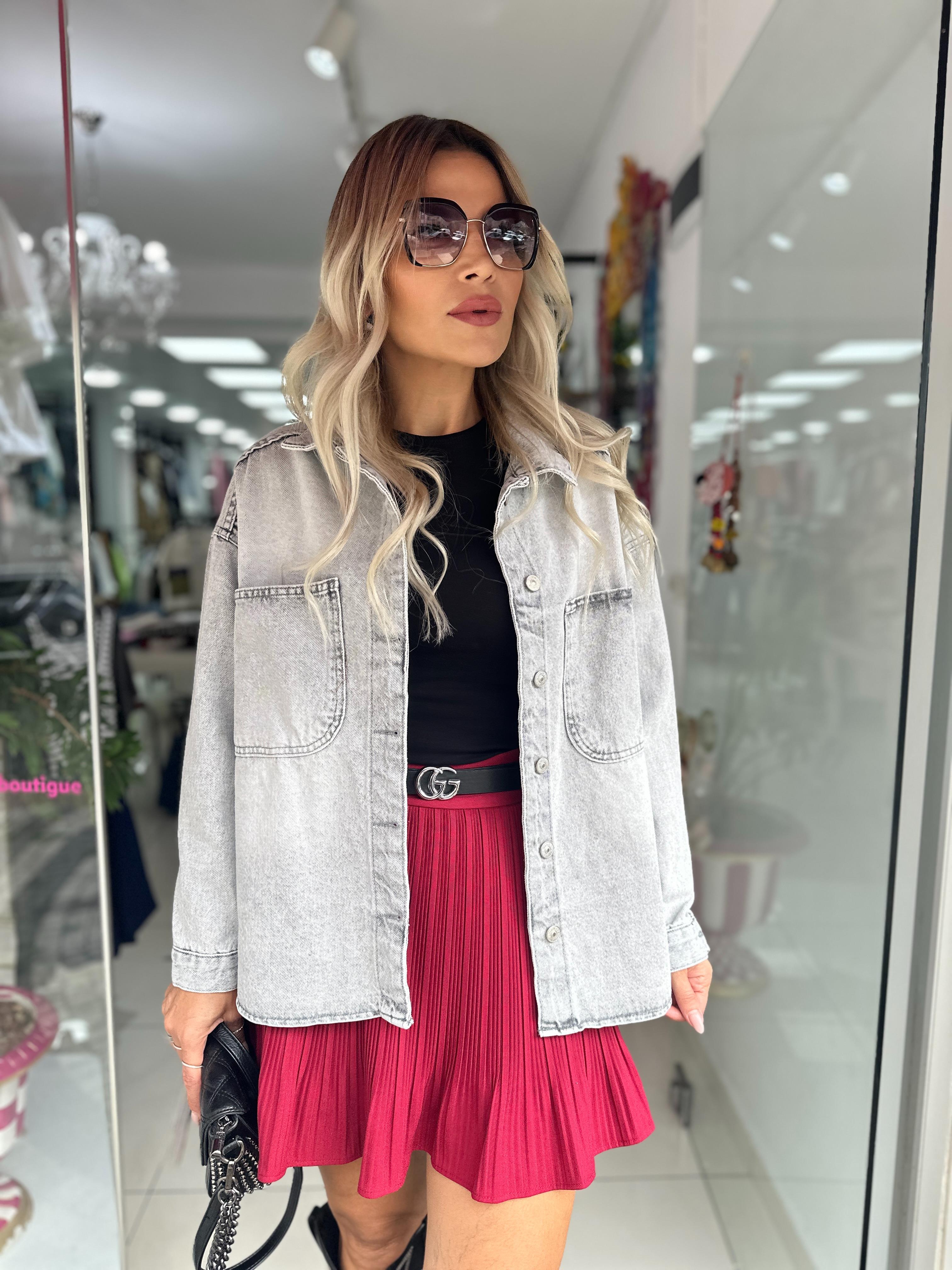 DLV Gri İnce Denim Ceket