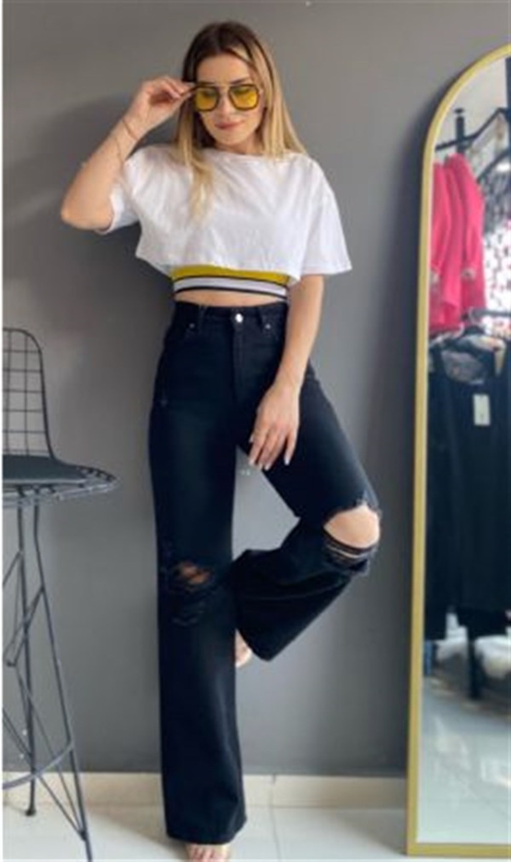 DLV Siyah Yırtk Jean 