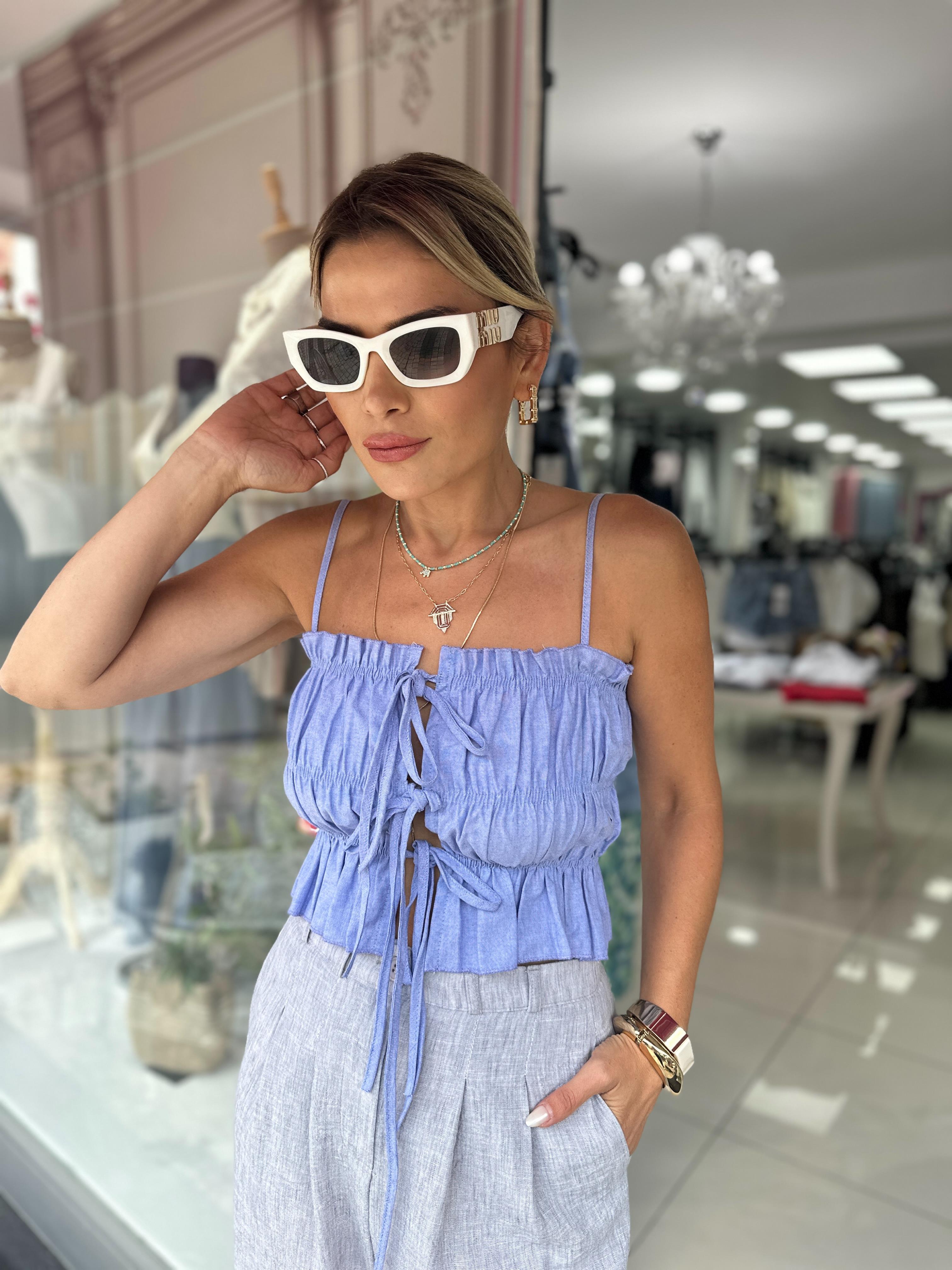 Fiyonklu Poplin Bluz 