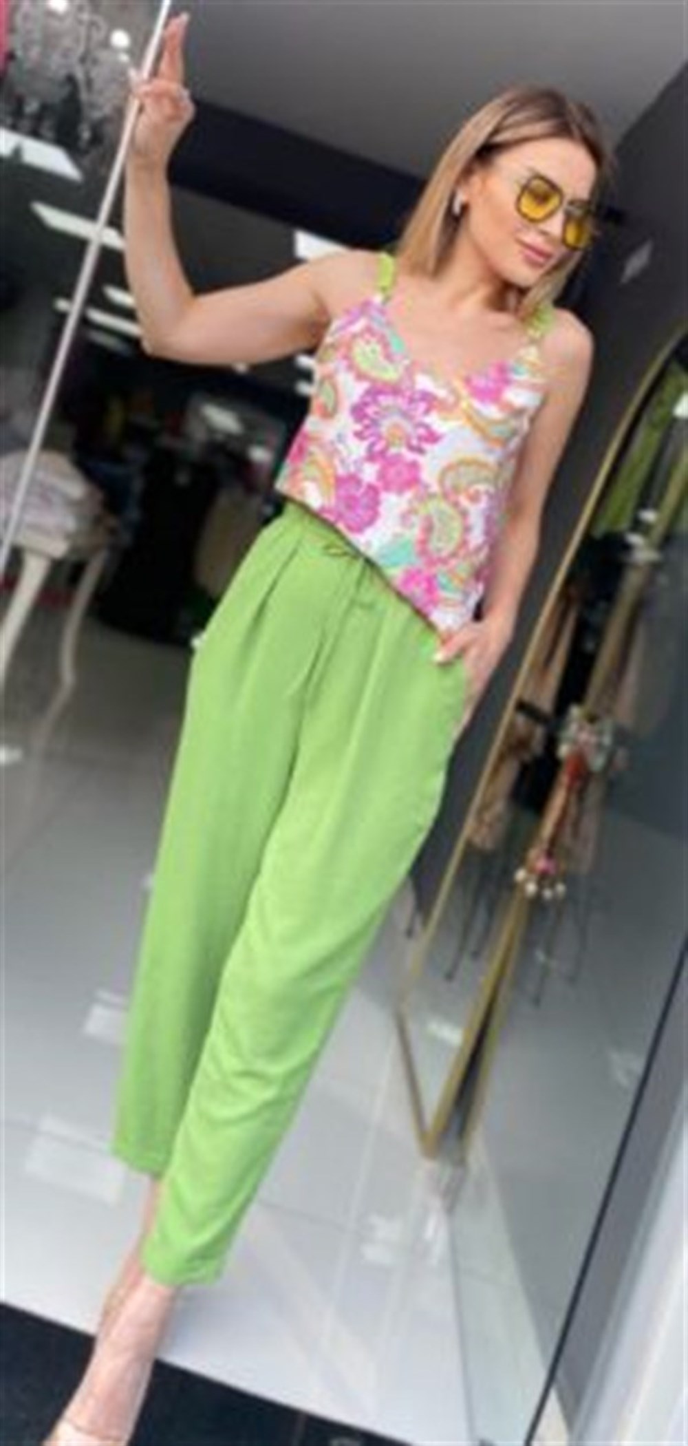 FL Fıstık Yeşil Pantolon