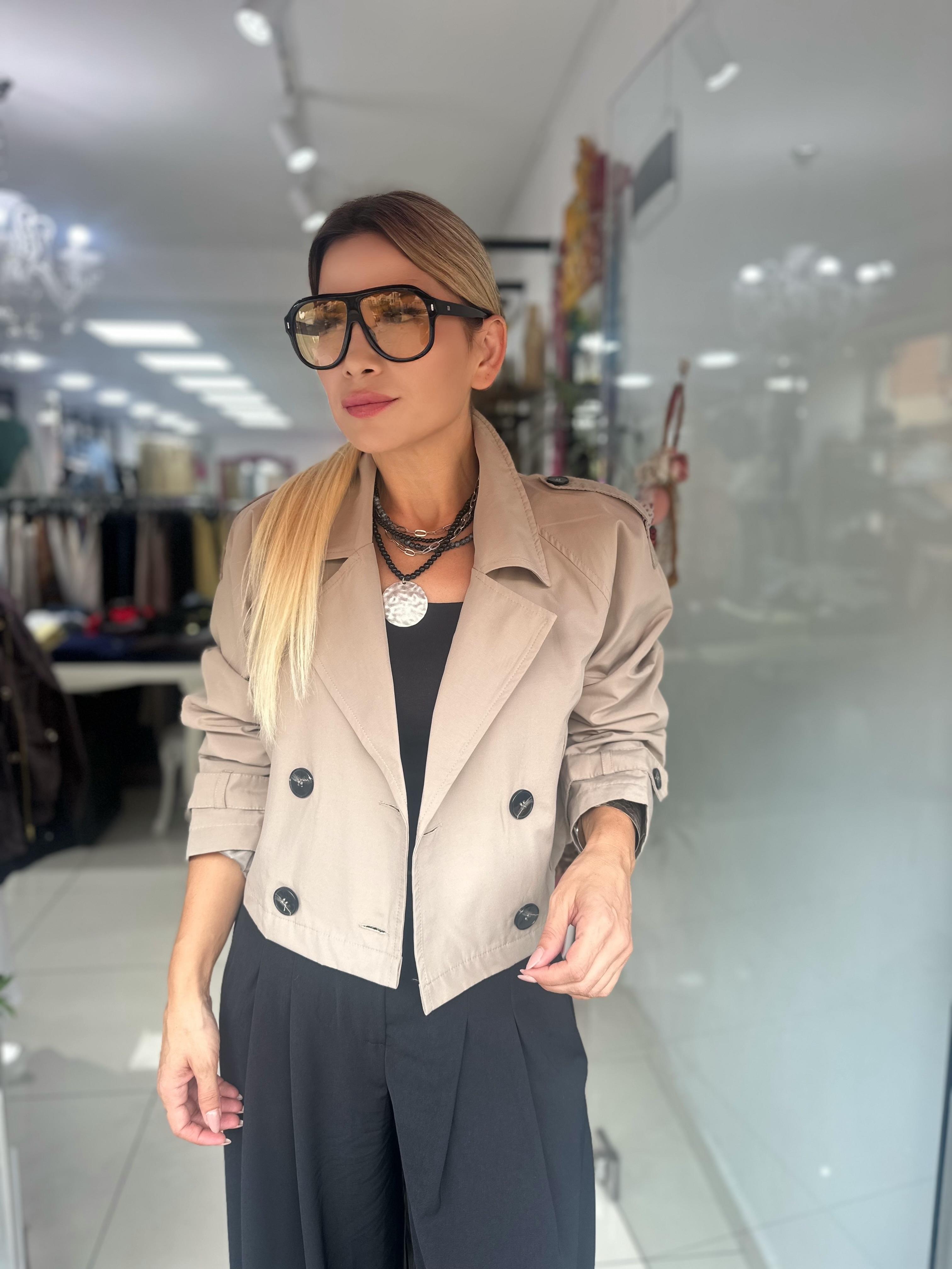 Haki Kısa Trençkot