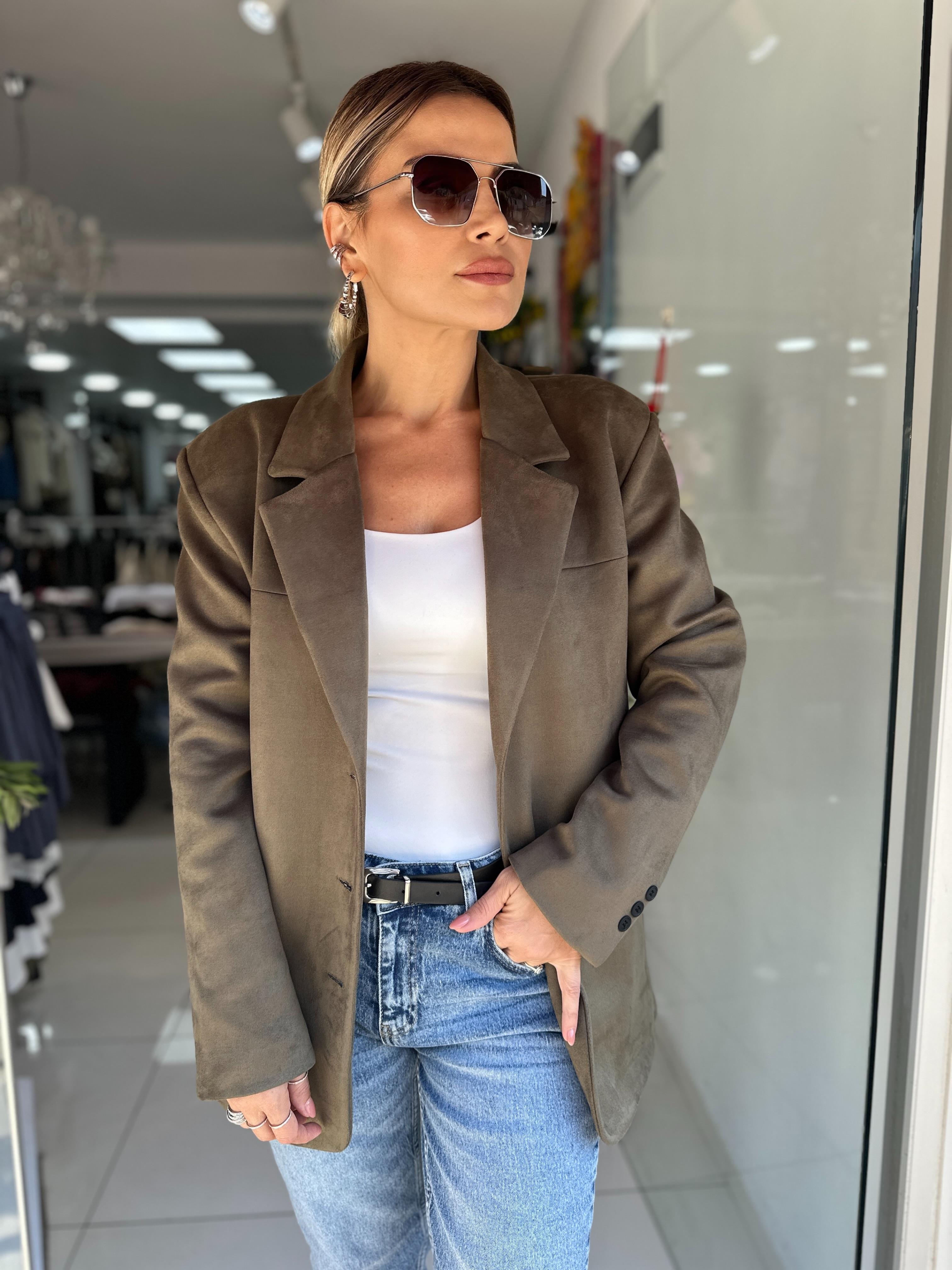 Haki Süet Blazer 