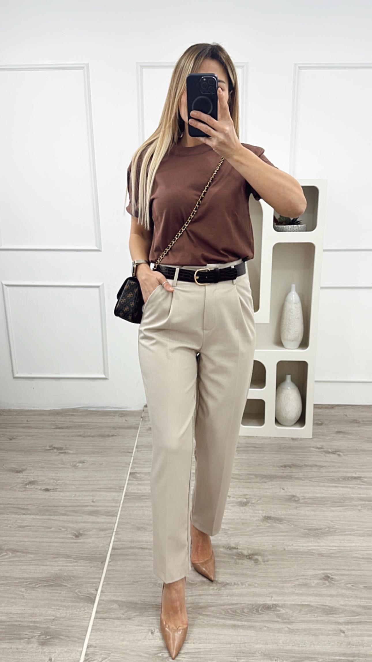 Kabartmalı Kemerli Havuç Fit Pantolon
