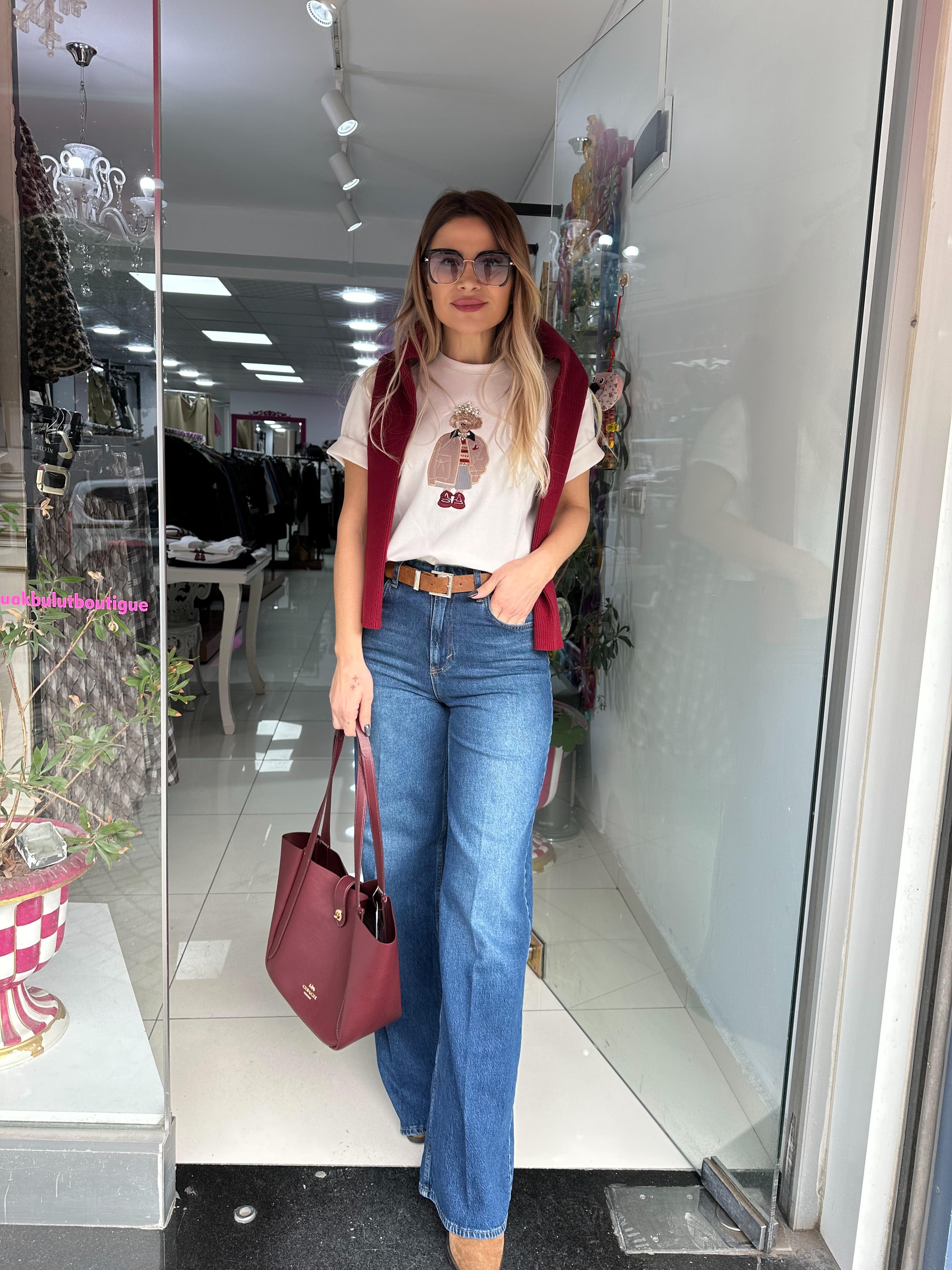 Kemerli Tensel Denim Jean