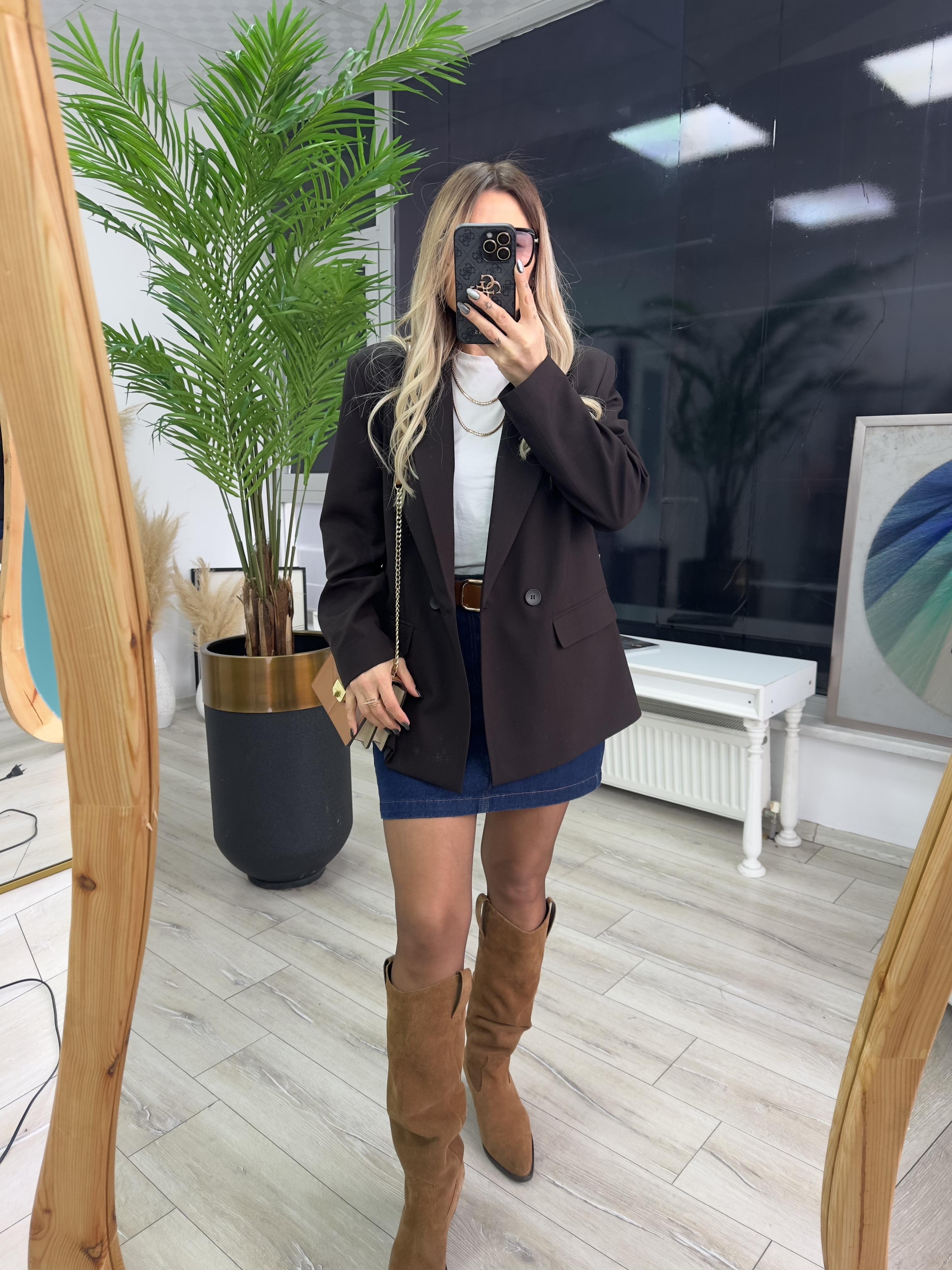 Koyu Kahve Blazer Ceket