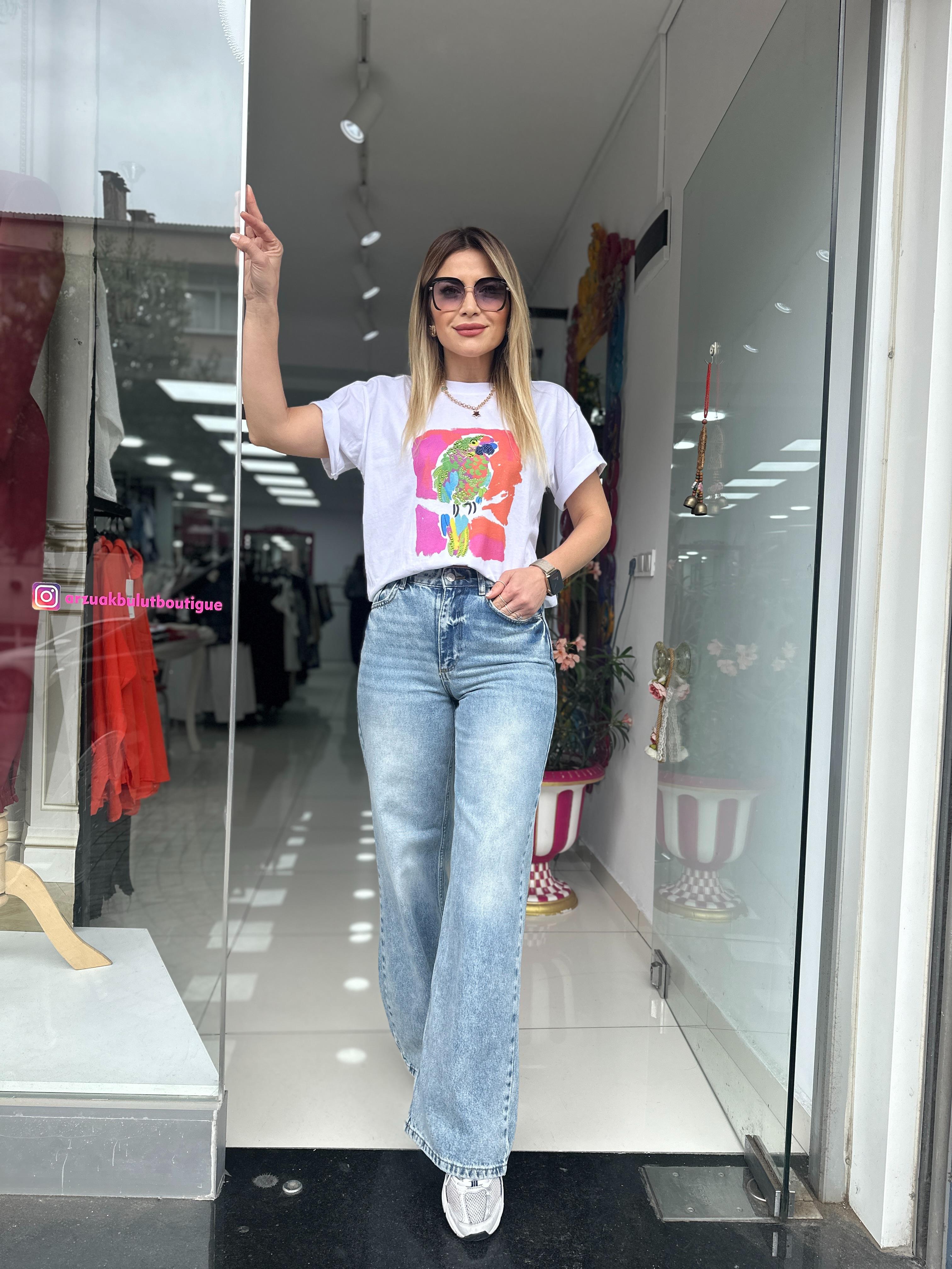 KR Açık Mavi Wide Leg Jean 