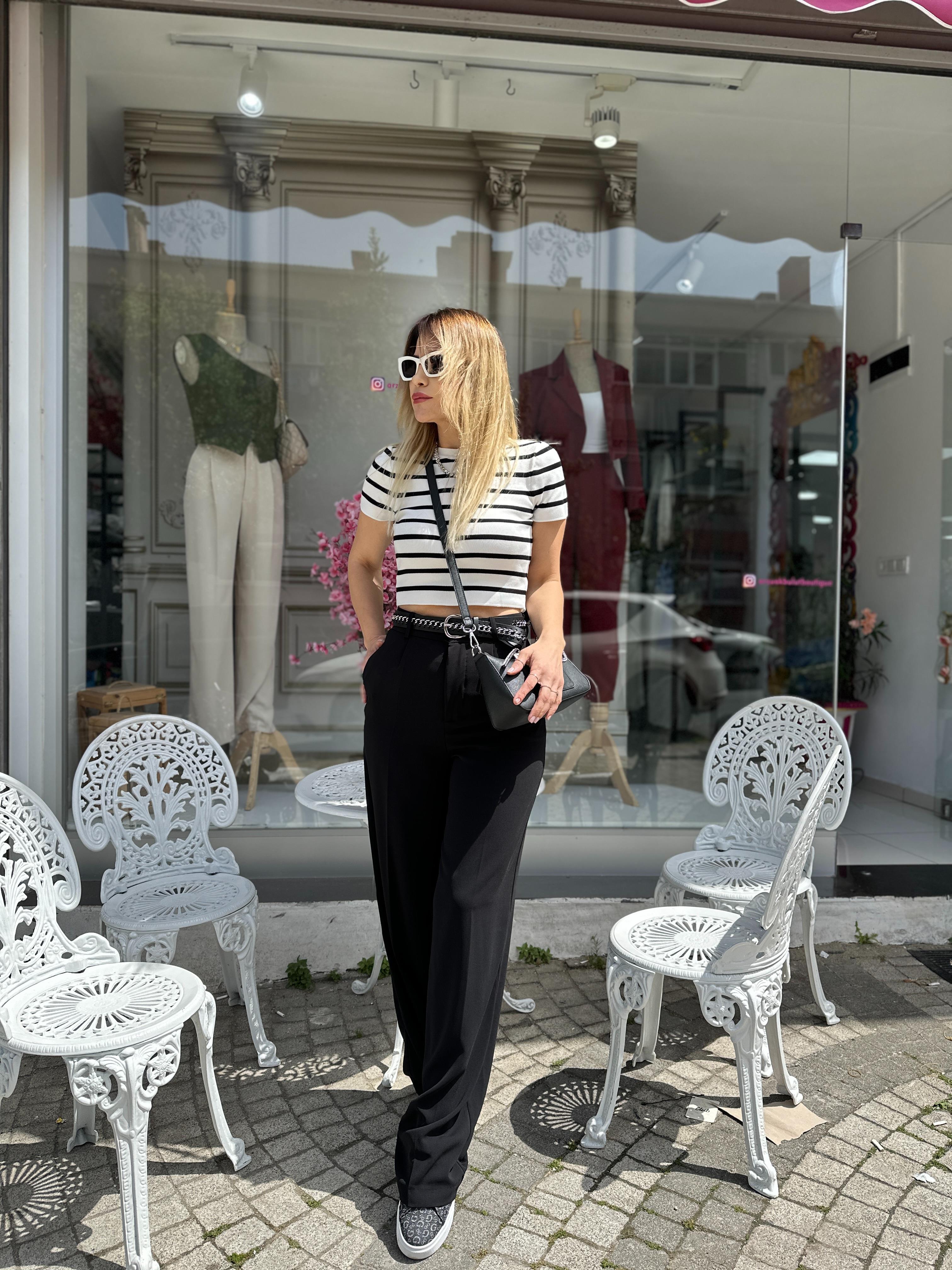 KR Siyah Kemer Manşet  Palazzo