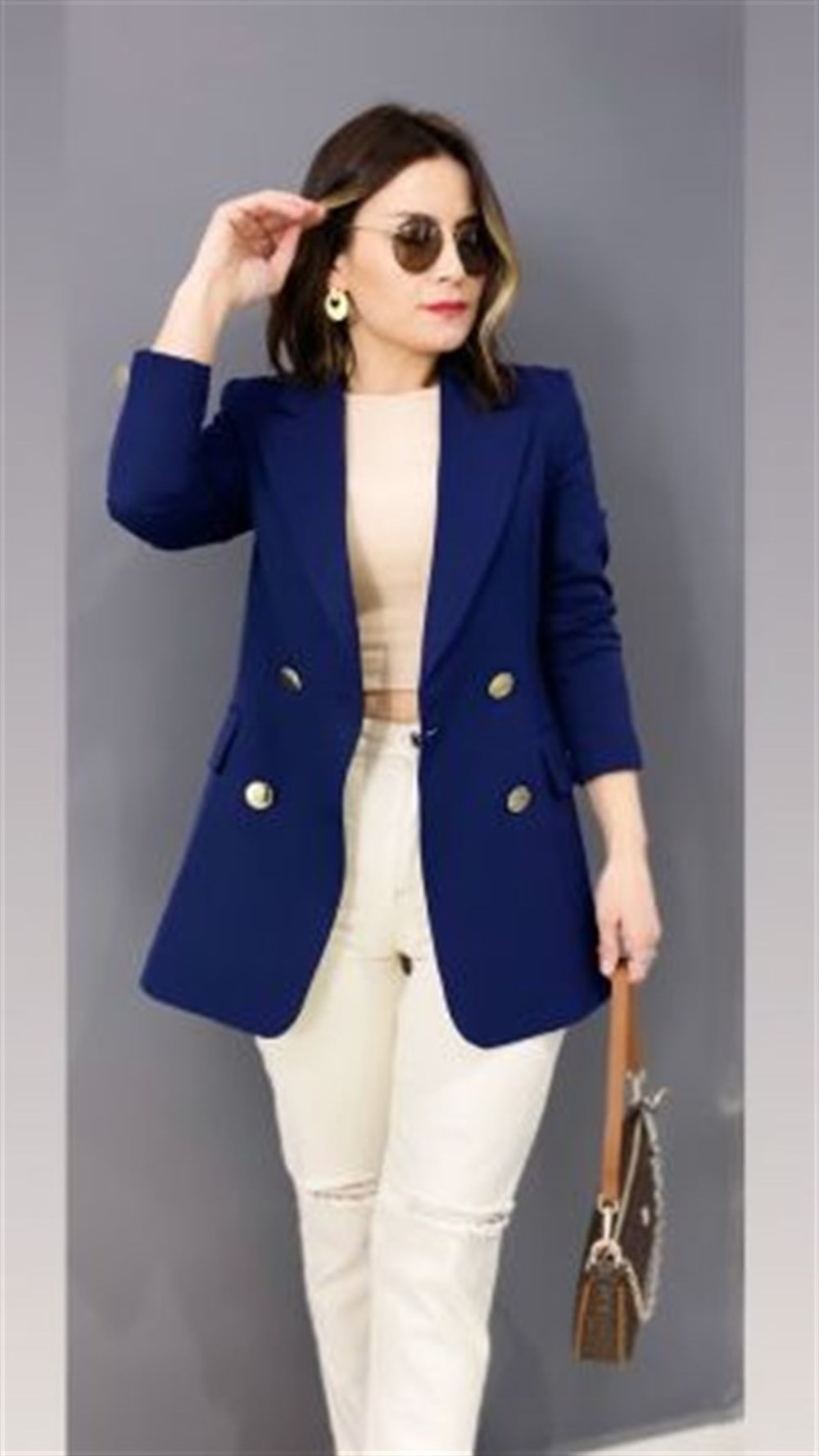 LACİVERT KAPAKLI BLAZER CEKET