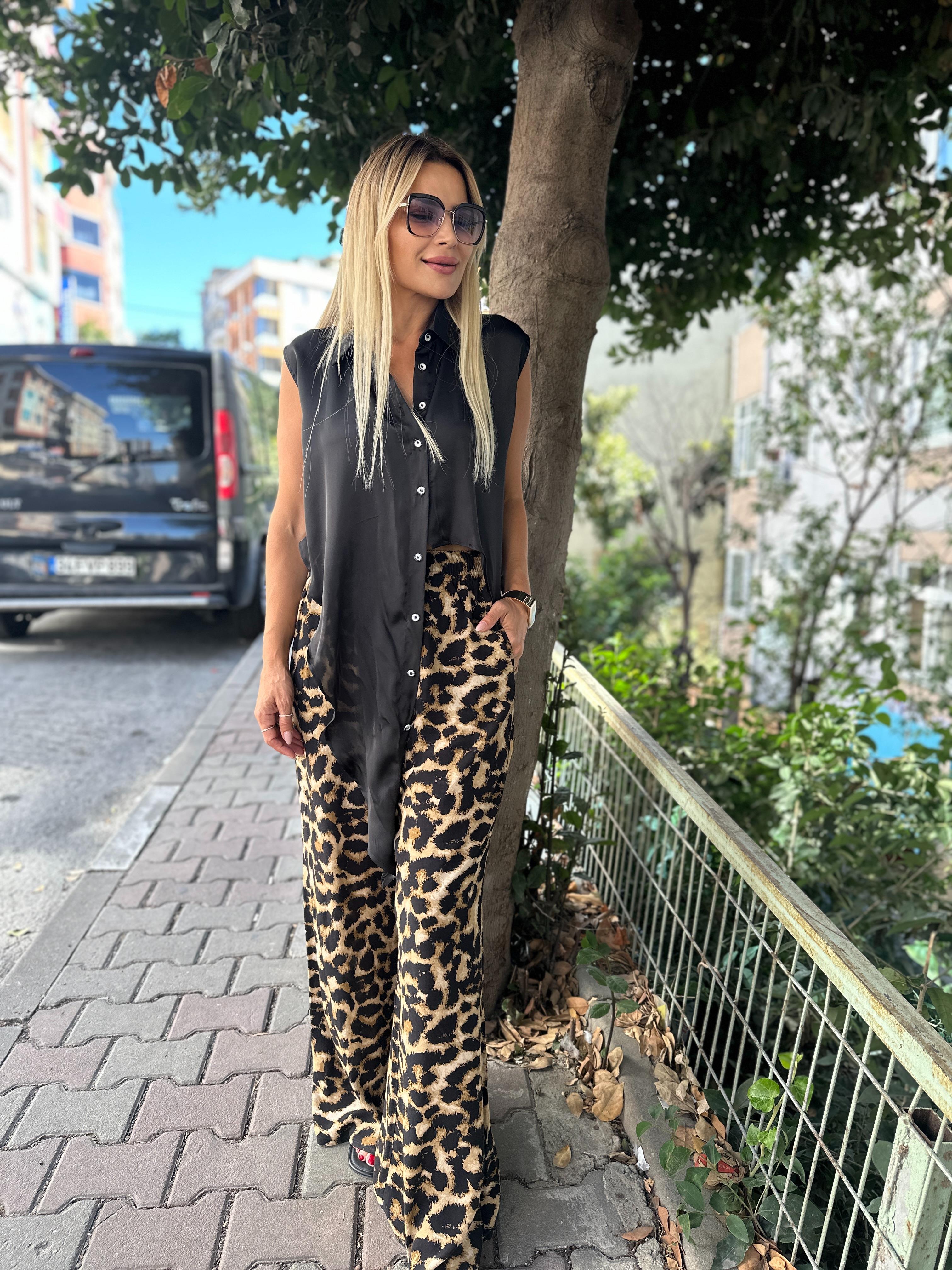 Leopar Desenli Pantolon