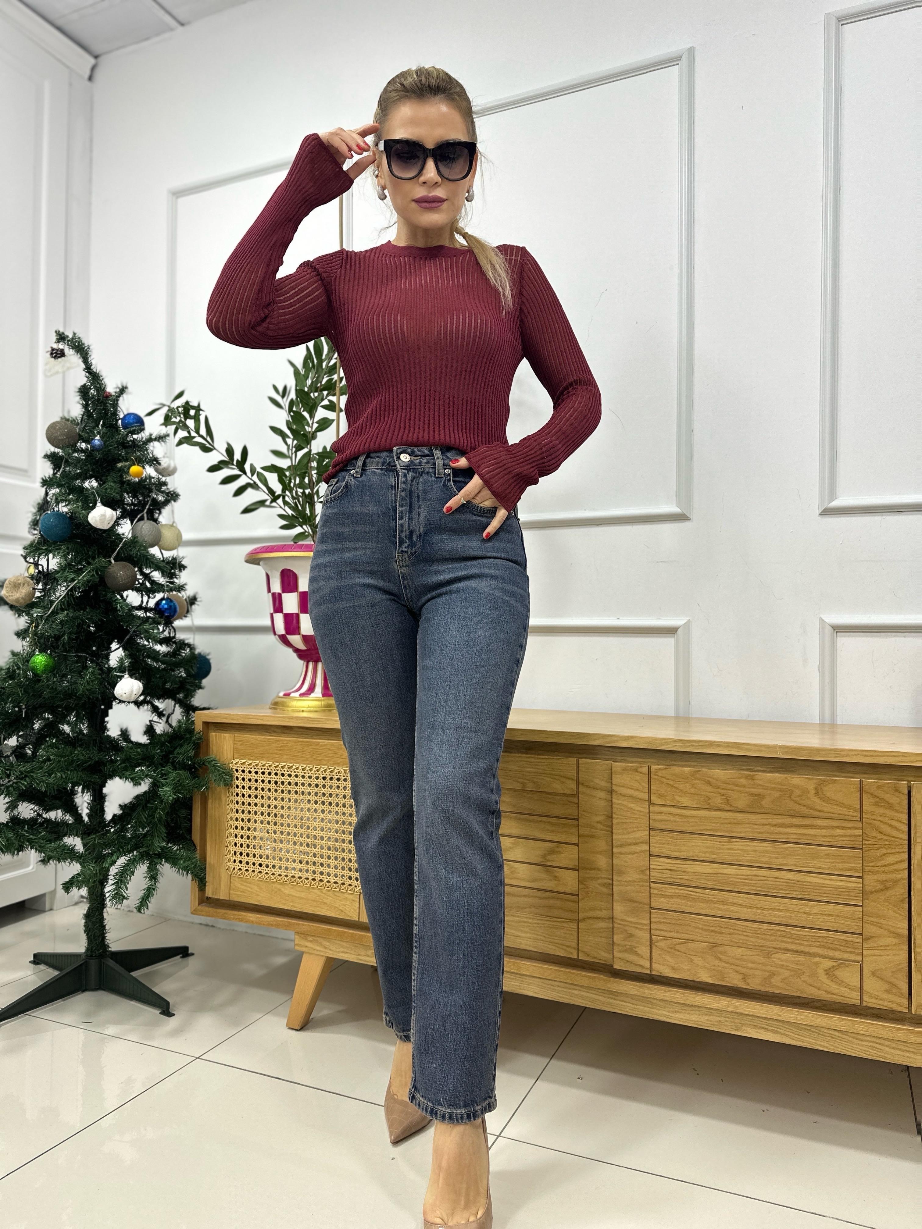 Likralı Stright Denim Pantolon 