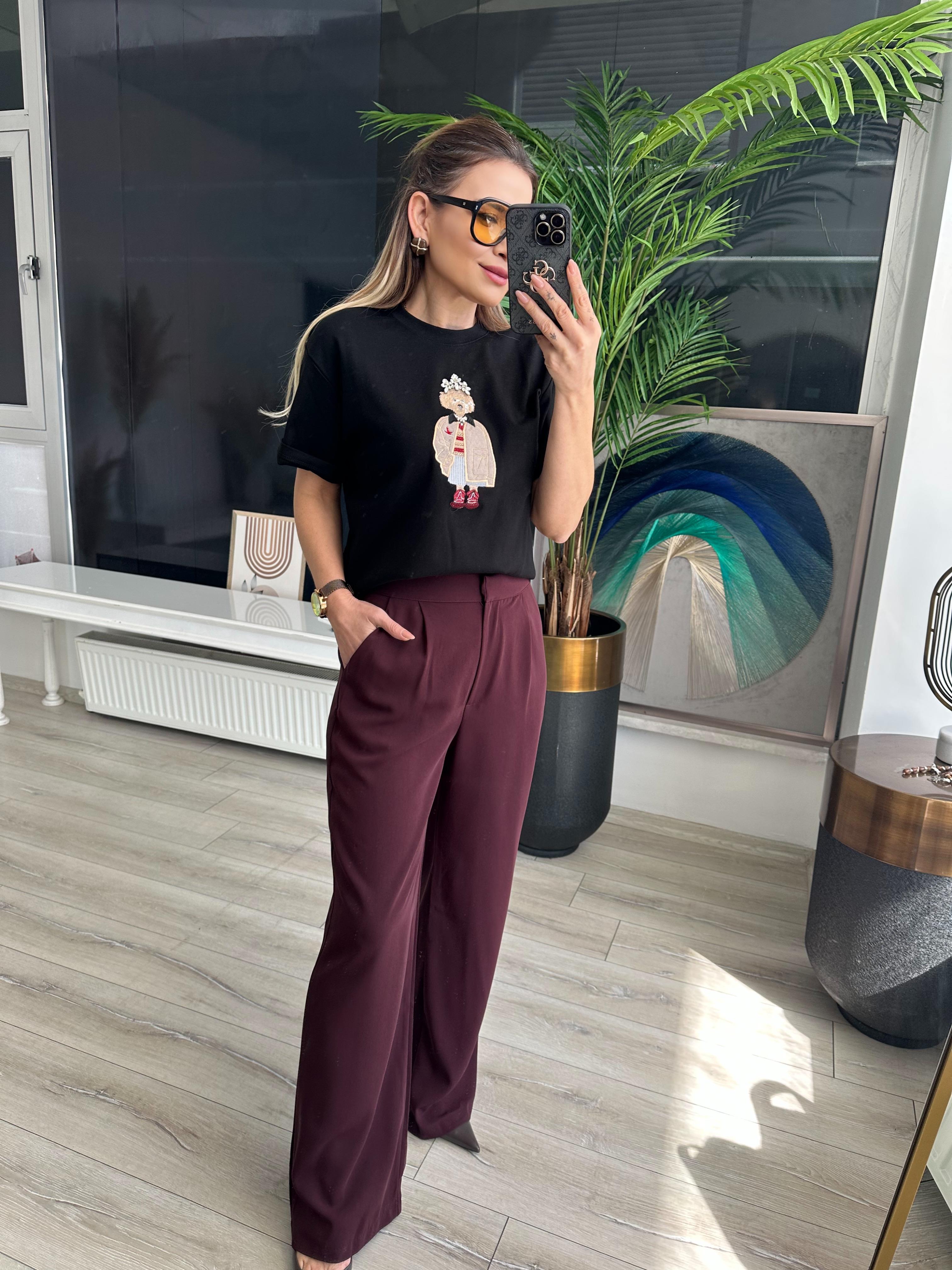 Mürdüm Beli Lastikli Palazzo