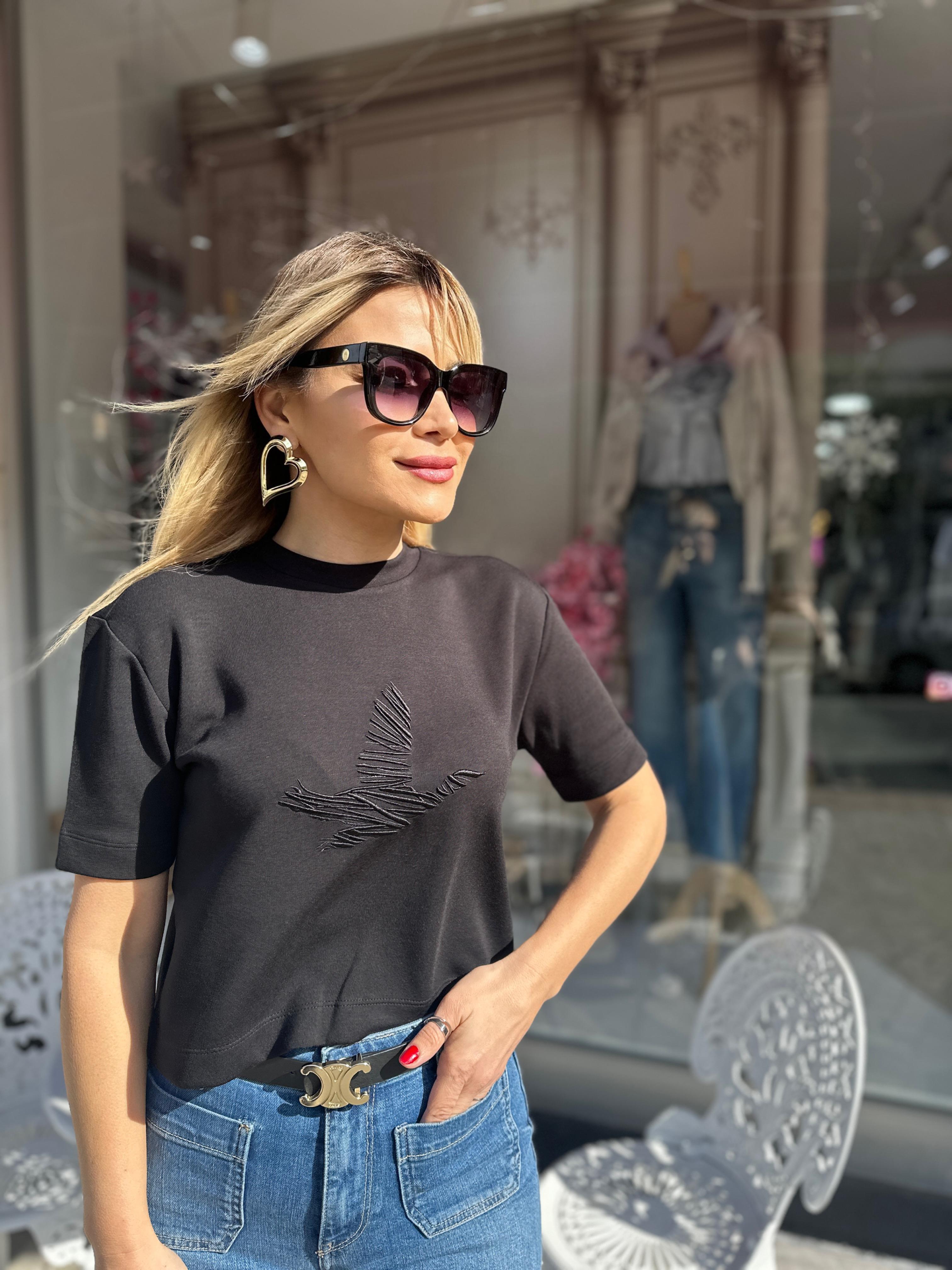 ORJ Siyah Modal Kumaş Tşhirt