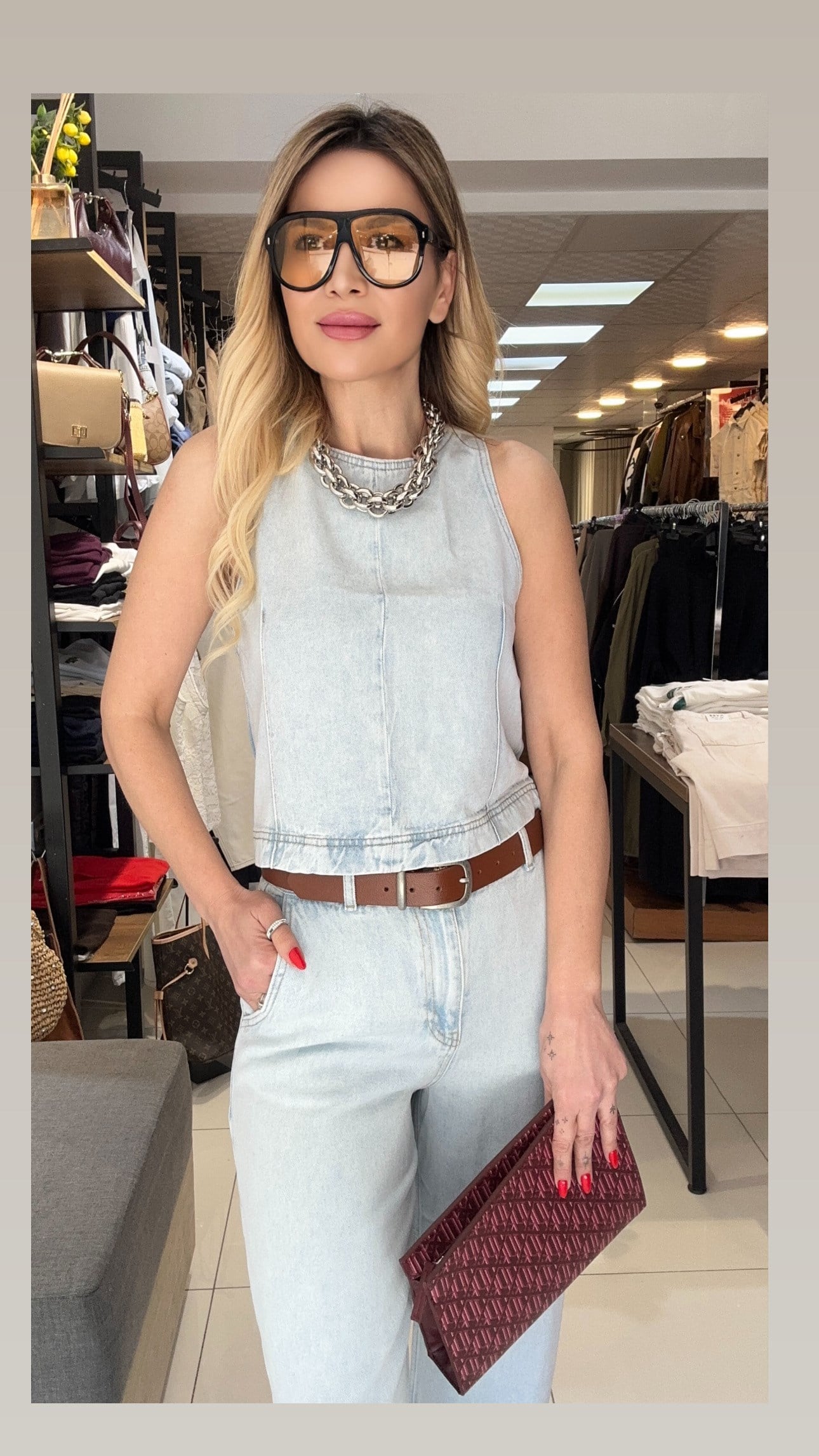 Orjinal Yumuşacık Bluz Ve Tensel Jean Takım
