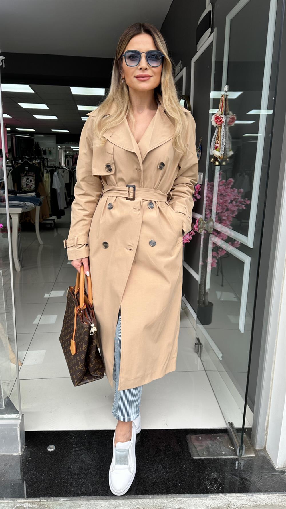 RB Açık Camel Astarlı Trençkot