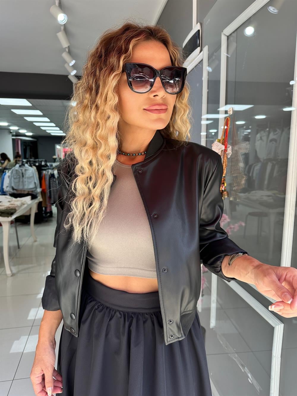Siyah Bomber Ceket 