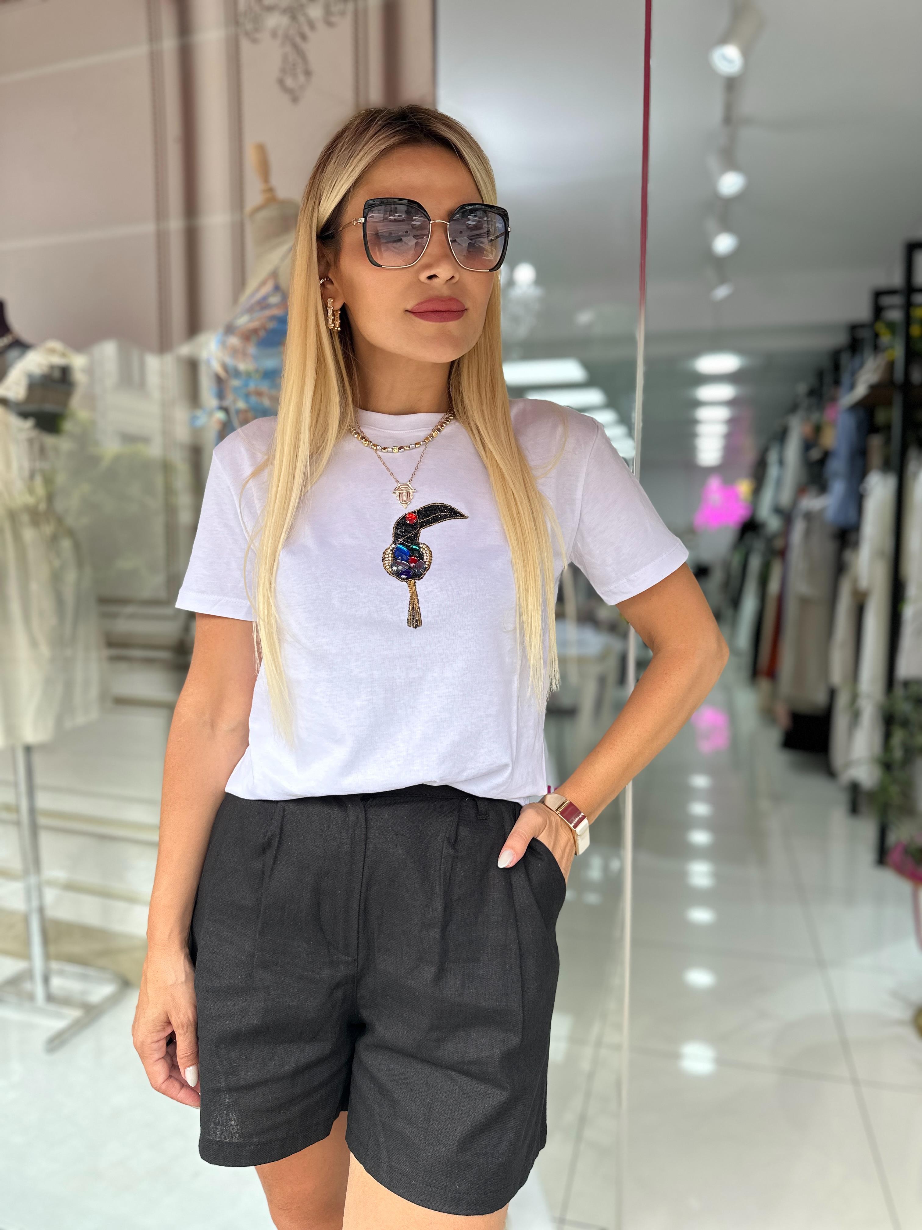 Siyah Keten Şort