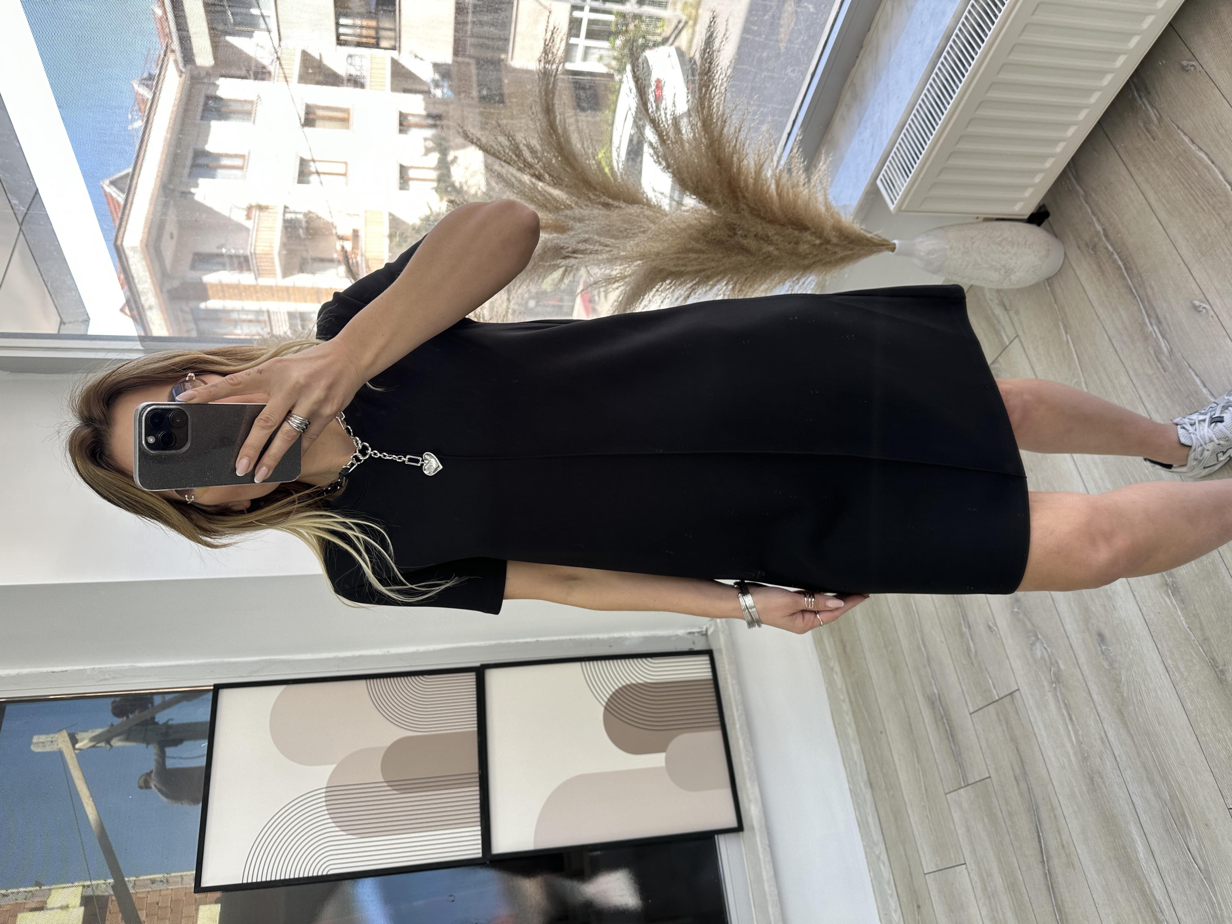 Siyah Modal Kumaş Elbise