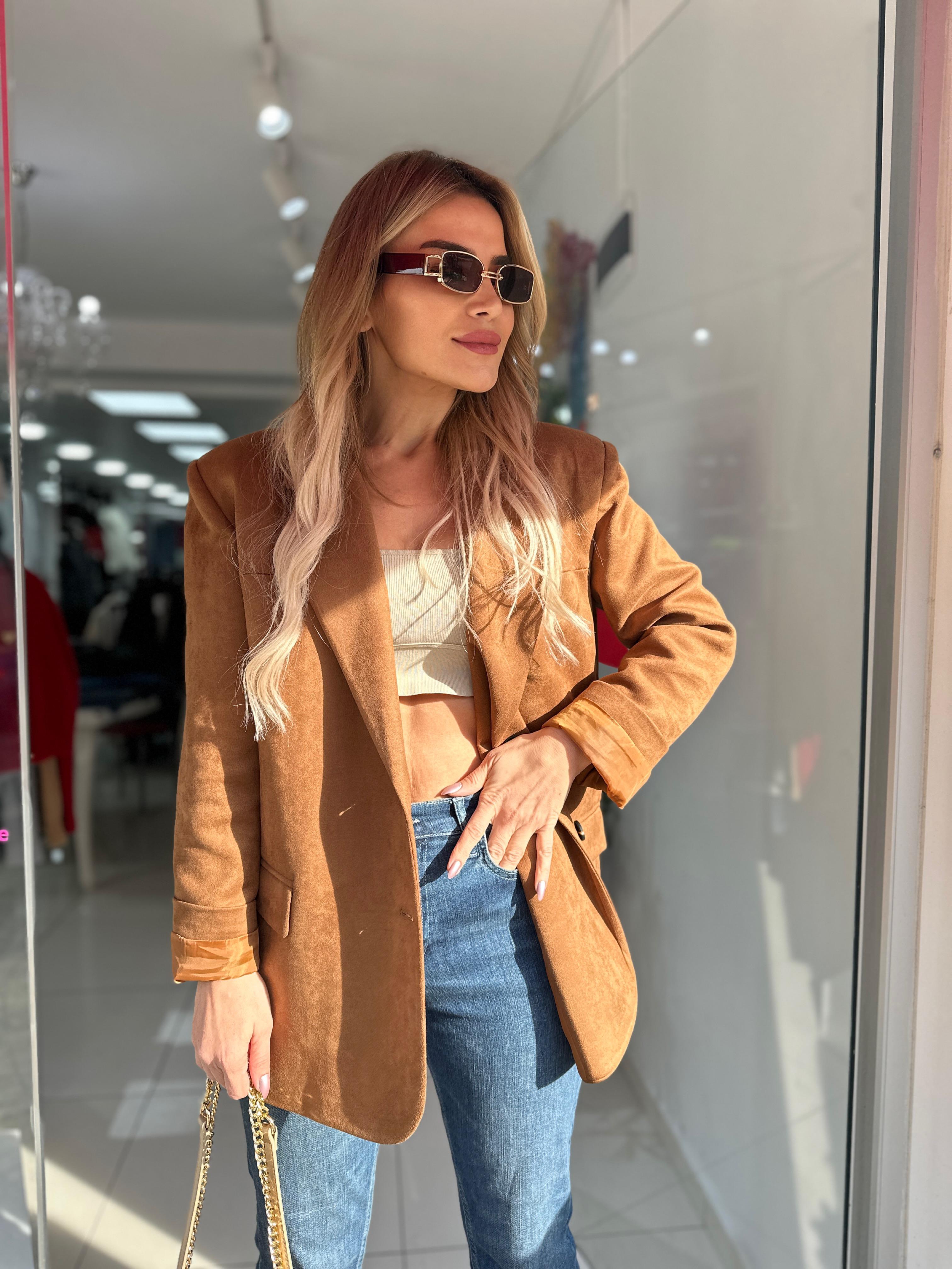 Taba Süet Ceket 