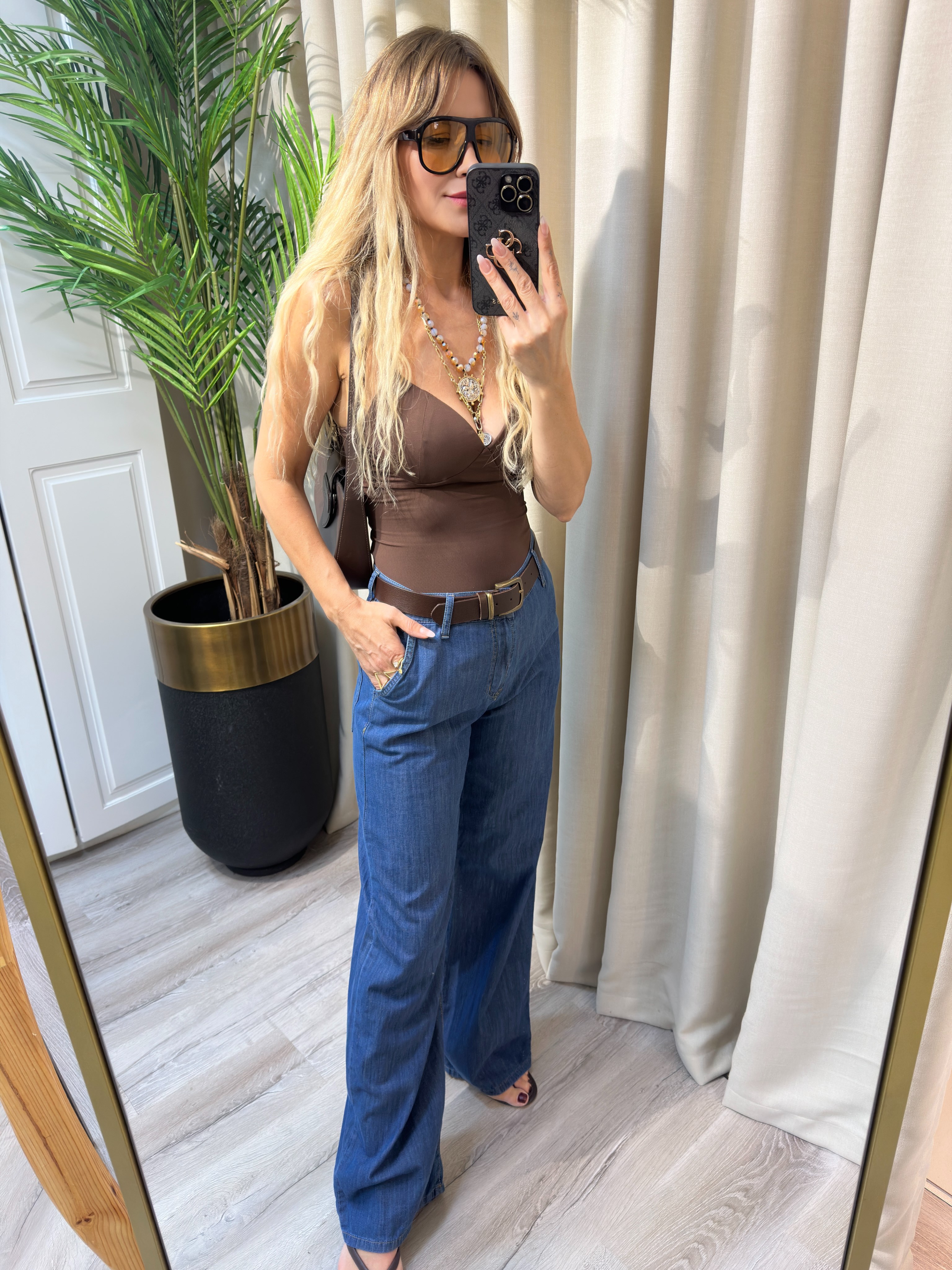 Tensel Kumaş Geniş Paça Jean 