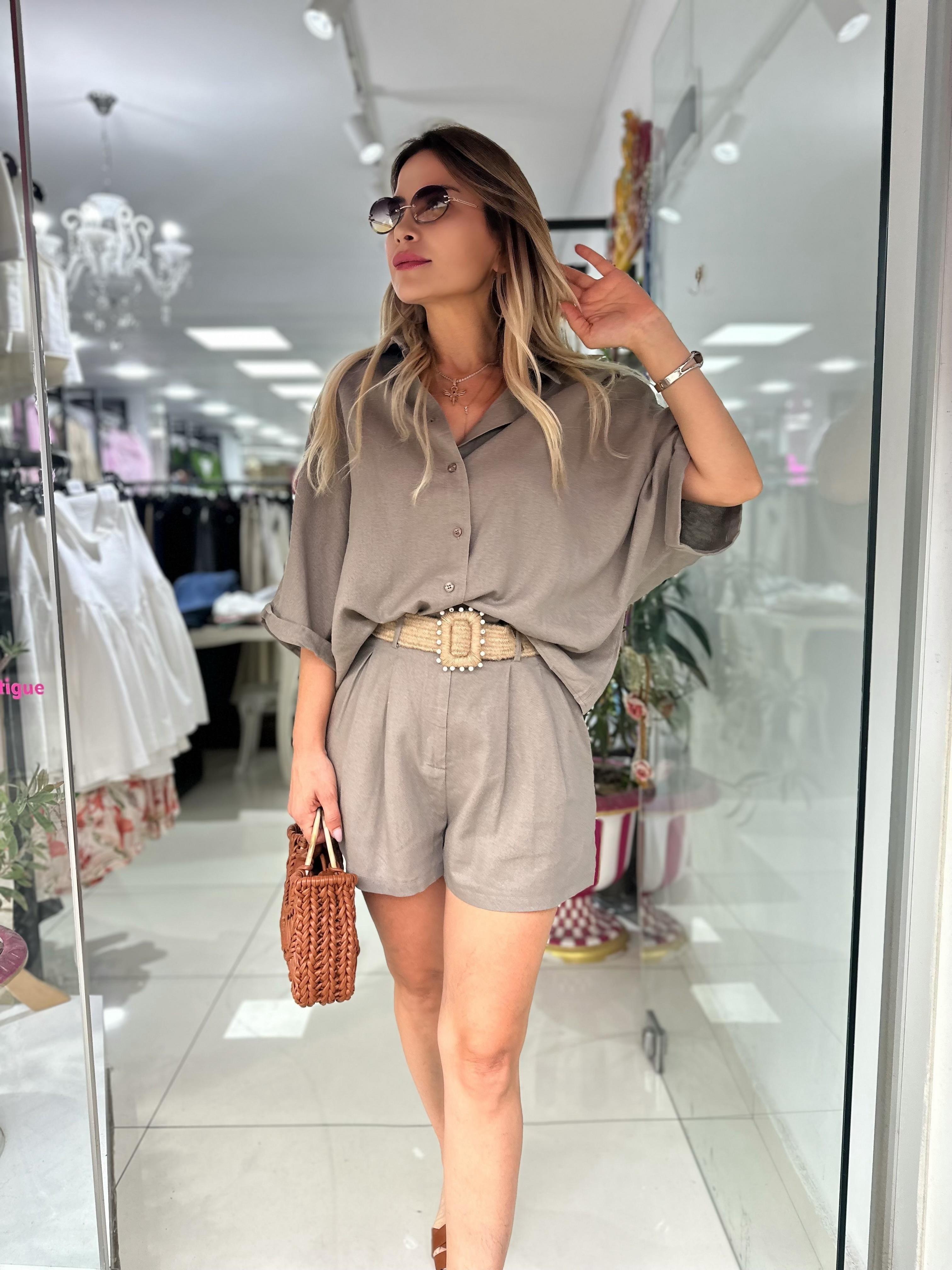 Vizon Şort Gömlek Takım