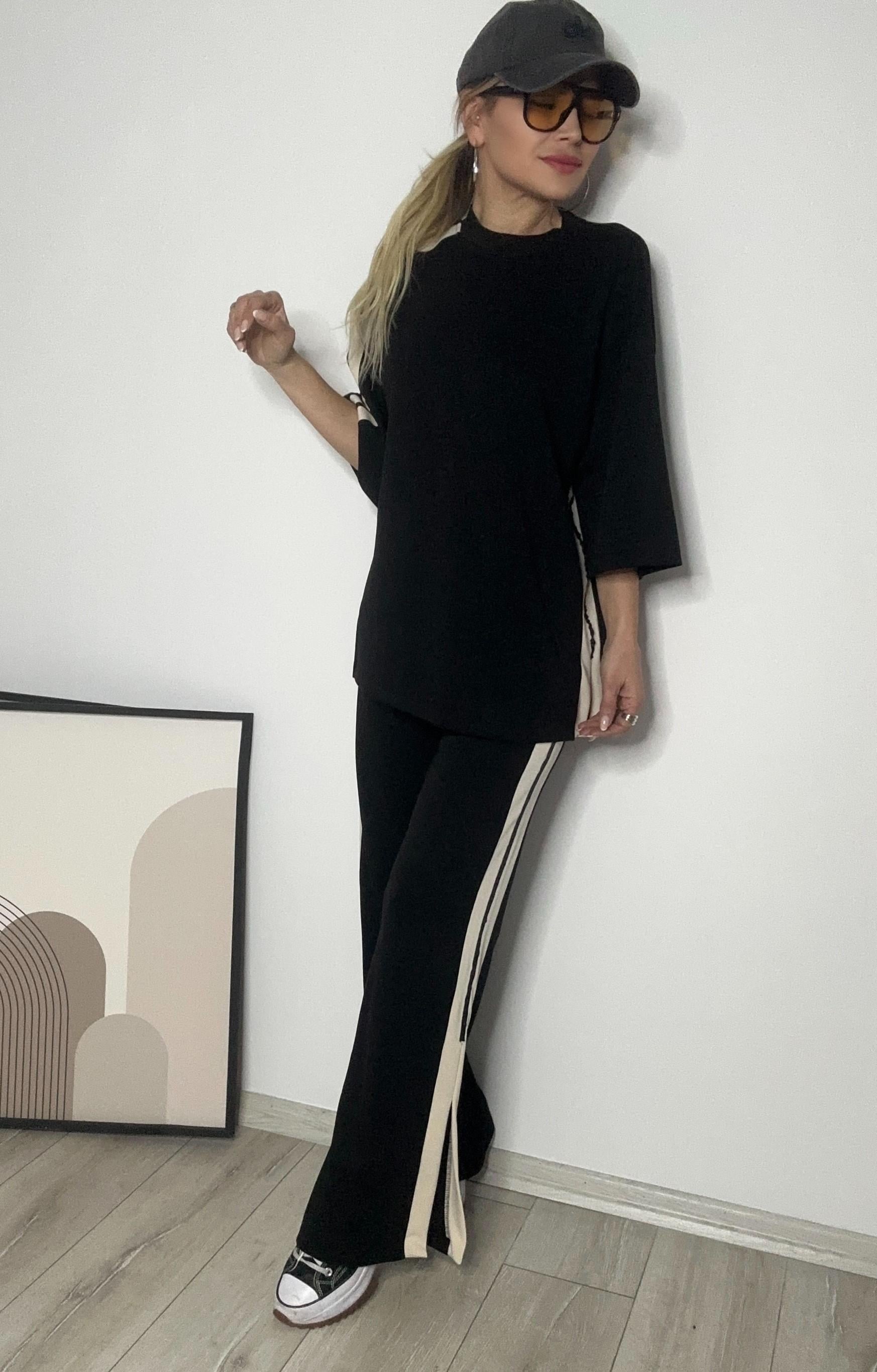 Yanları Şeritli Modal Kumaş Eşofman Takımı 