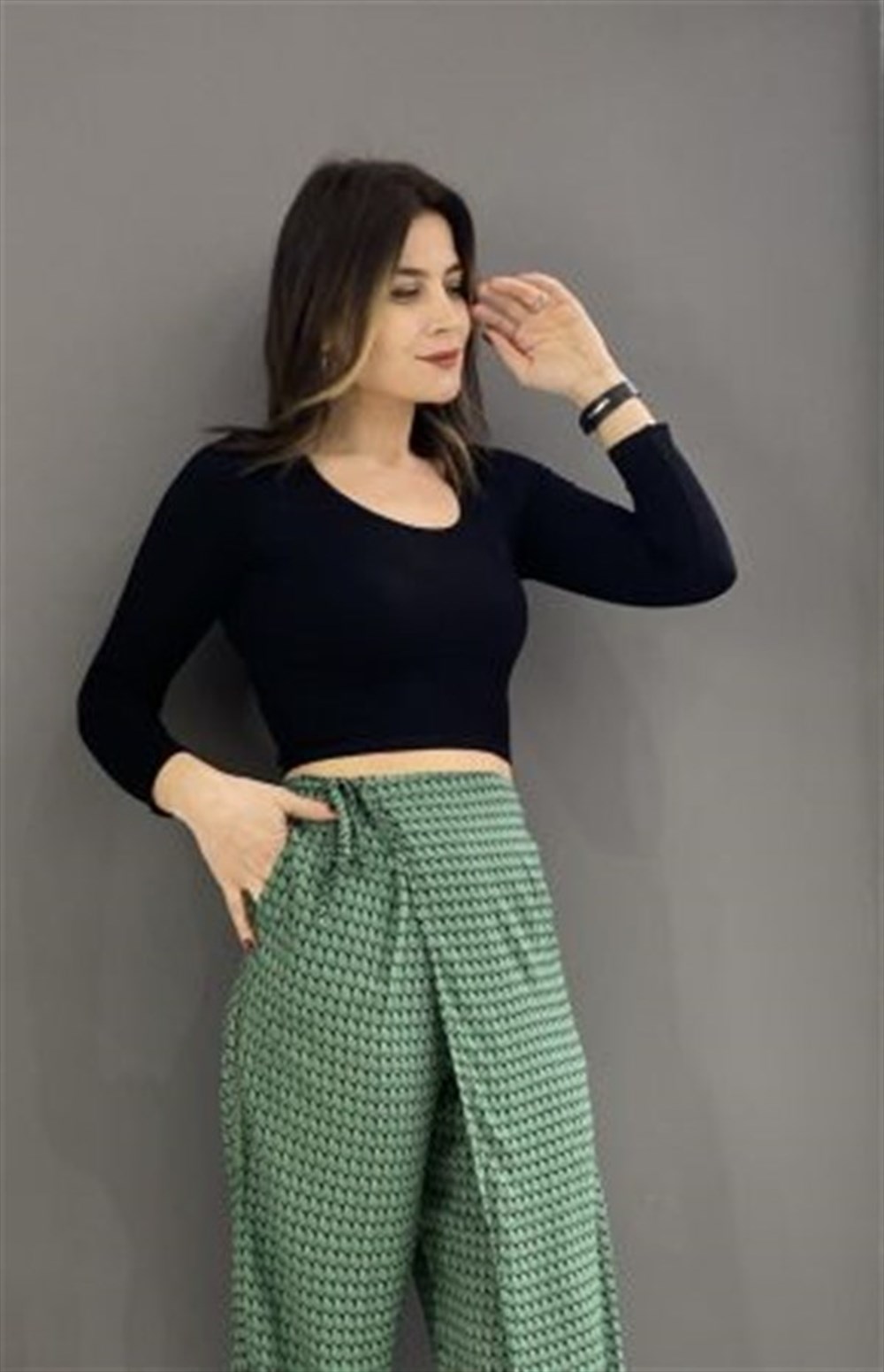 YEŞİL ETEK PANTOLON